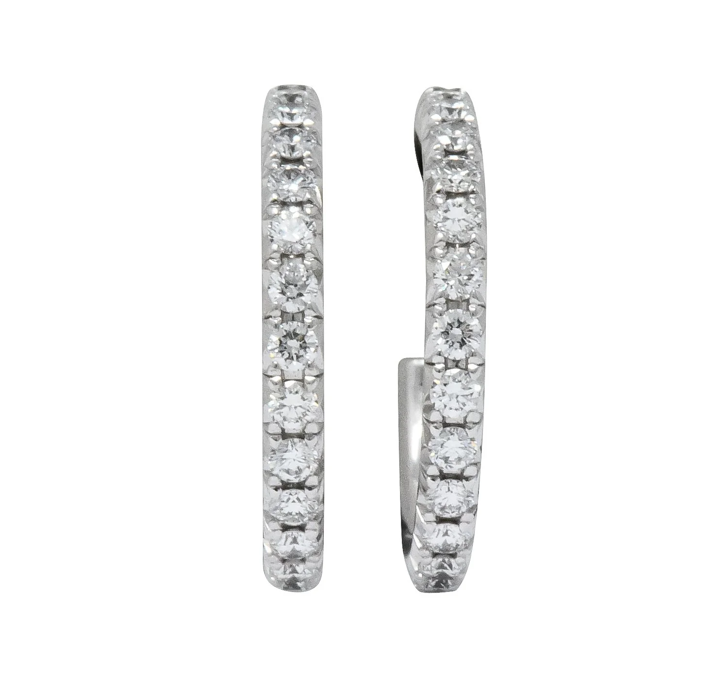 Tiffany & Co. 0.50 CTW Diamond 18 White Gold Hoop Earrings