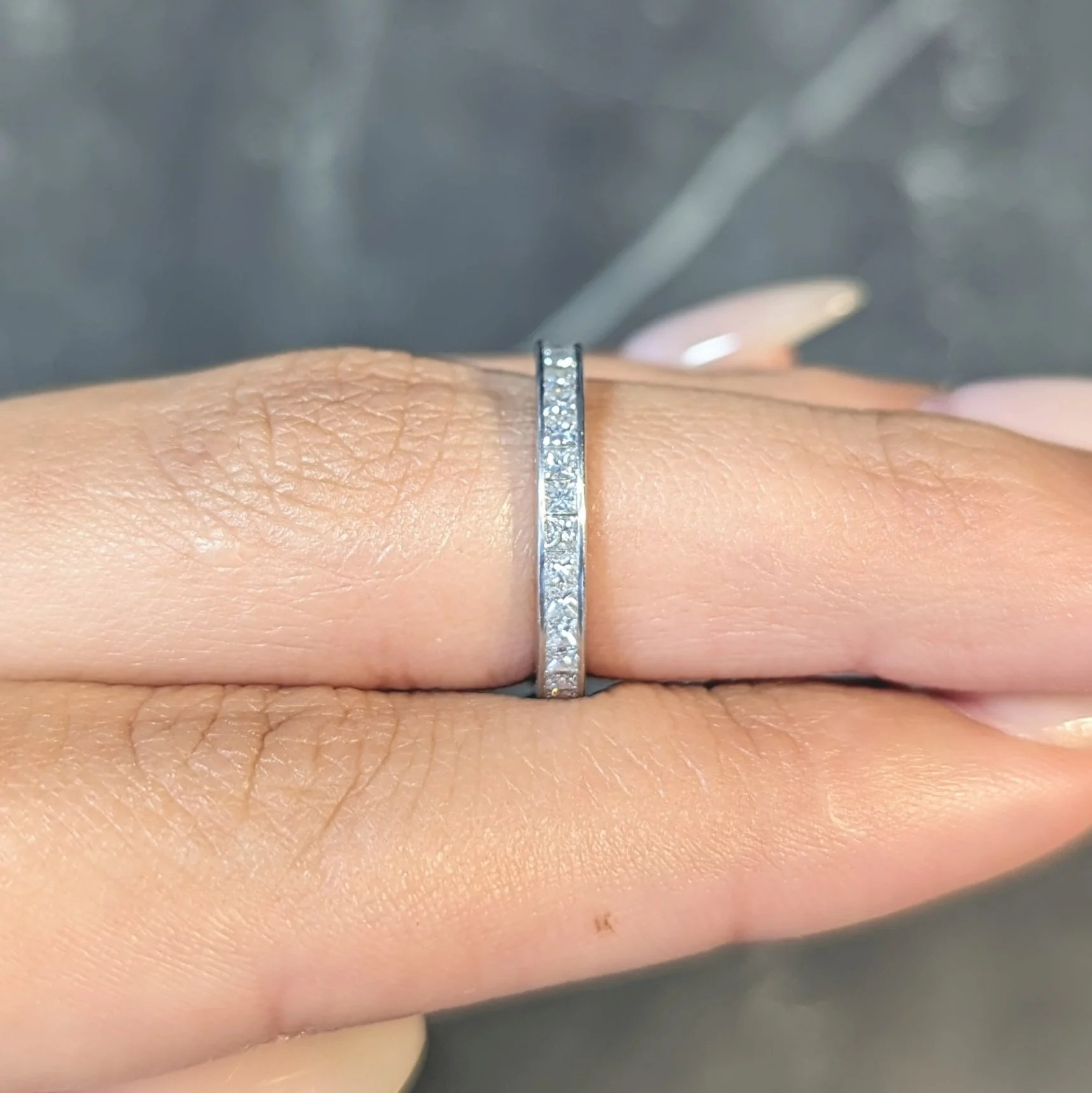 Tiffany & Co. 1.26 CTW Princess Cut Diamond Platinum Eternity Channel Band Ring - Image 11