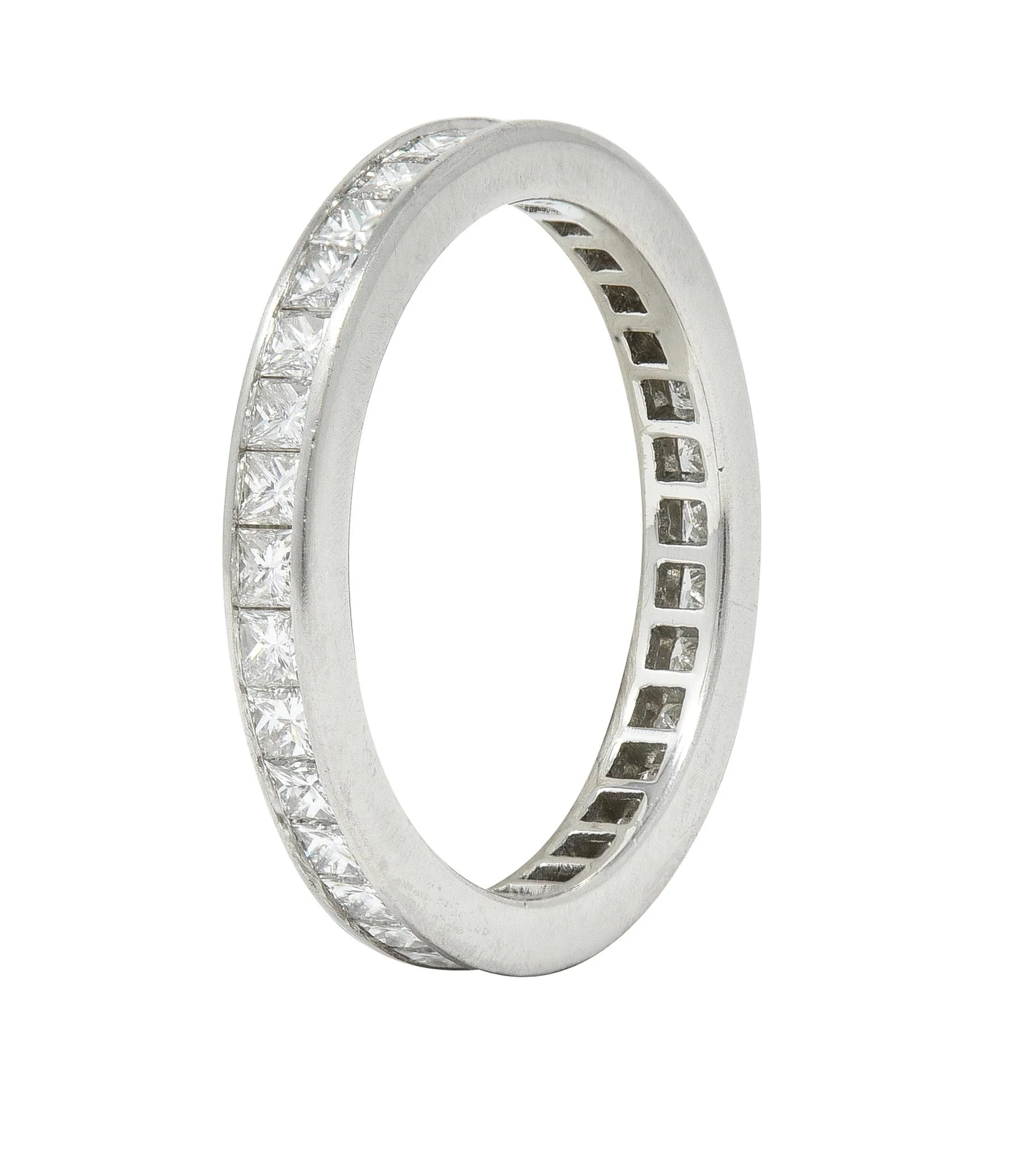 Tiffany & Co. 1.26 CTW Princess Cut Diamond Platinum Eternity Channel Band Ring - Image 2