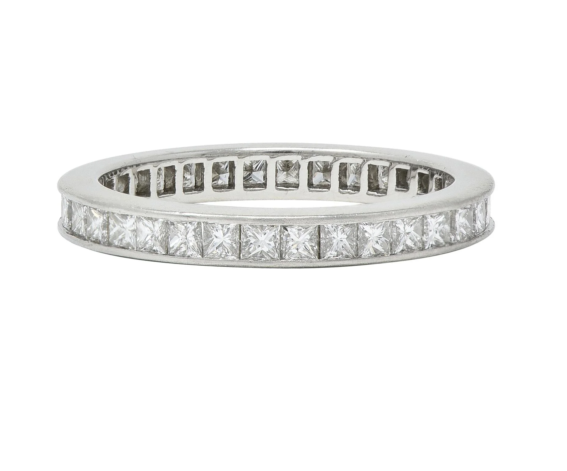 Tiffany & Co. 1.26 CTW Princess Cut Diamond Platinum Eternity Channel Band Ring - Image 4