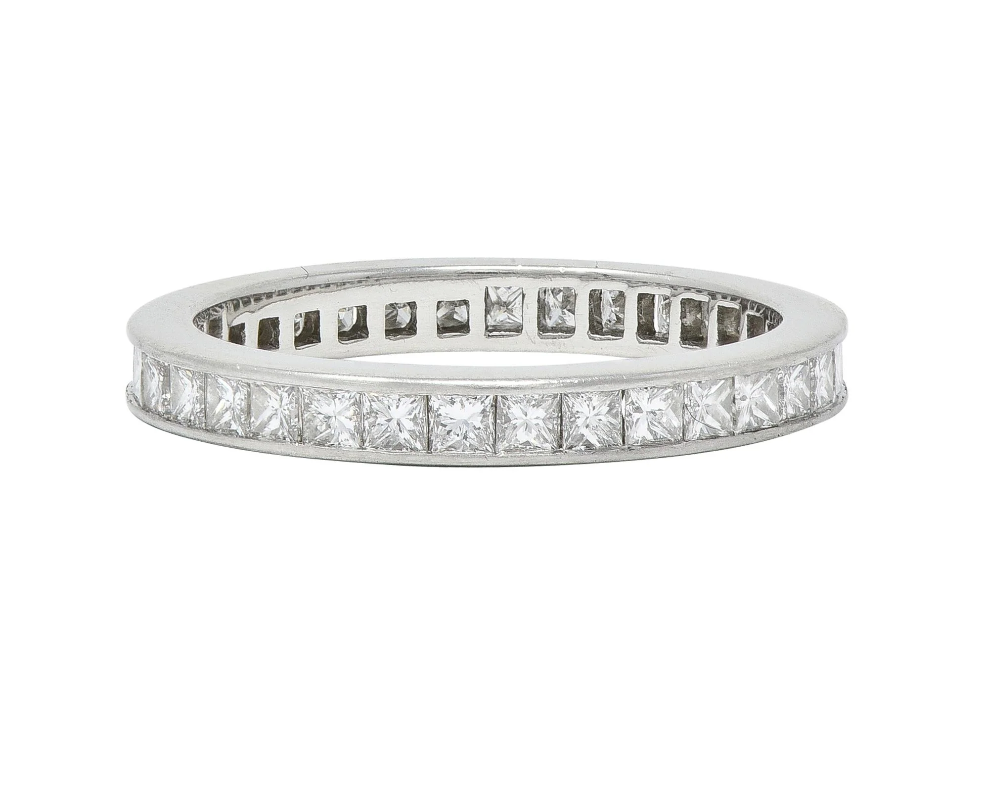 Tiffany & Co. 1.26 CTW Princess Cut Diamond Platinum Eternity Channel Band Ring - Image 6