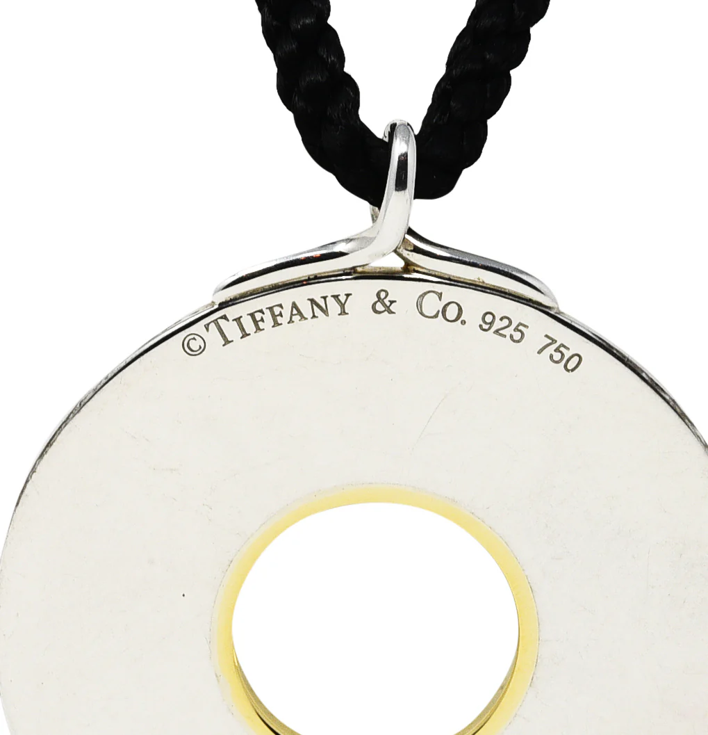 Tiffany & Co. 18 Karat Gold Sterling Silver Silk Cord Dragonfly Pendant Necklace - Image 7