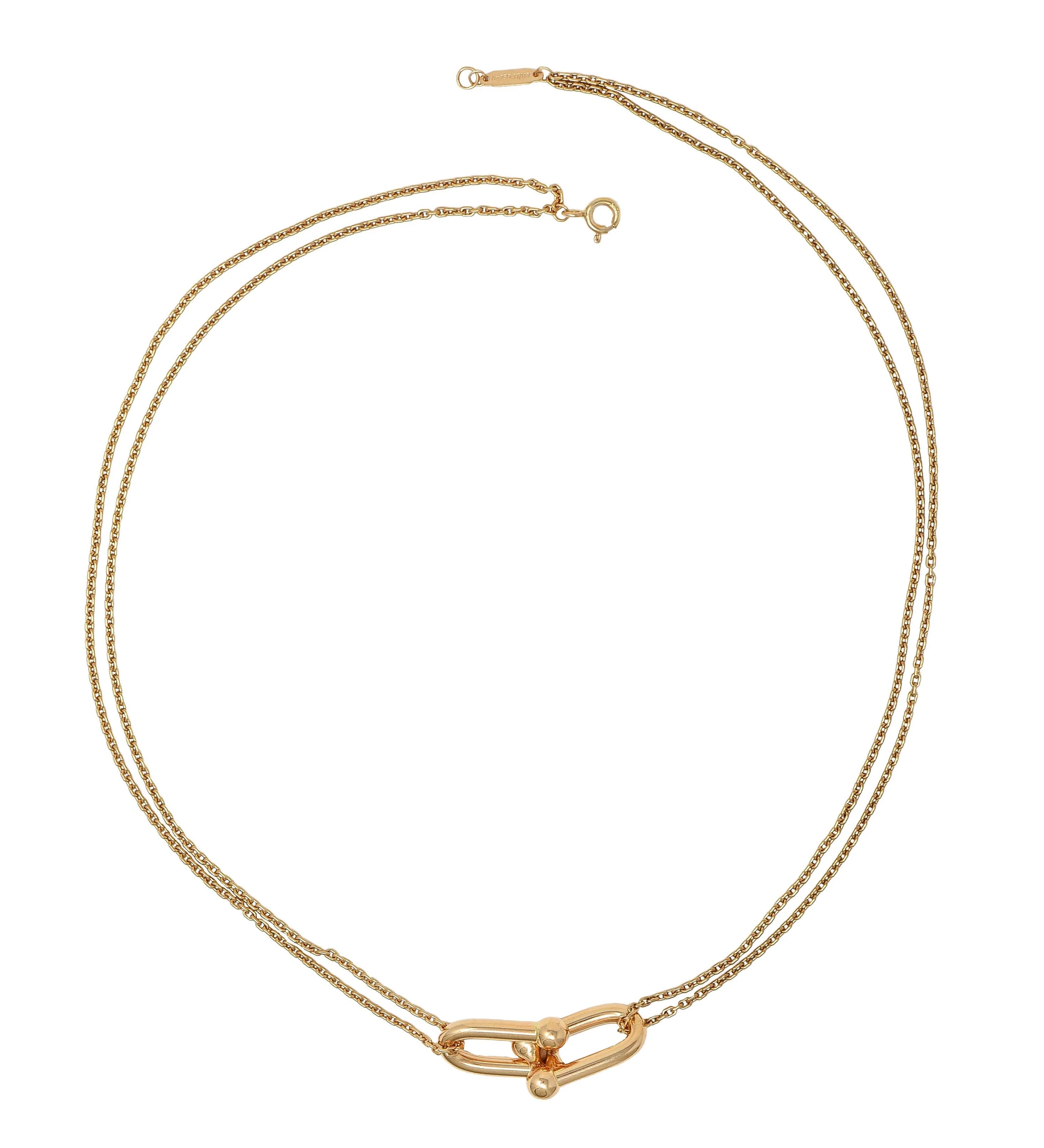 Tiffany & Co. 18 Karat Rose Gold Double Link HardWear Contemporary Necklace - Image 3
