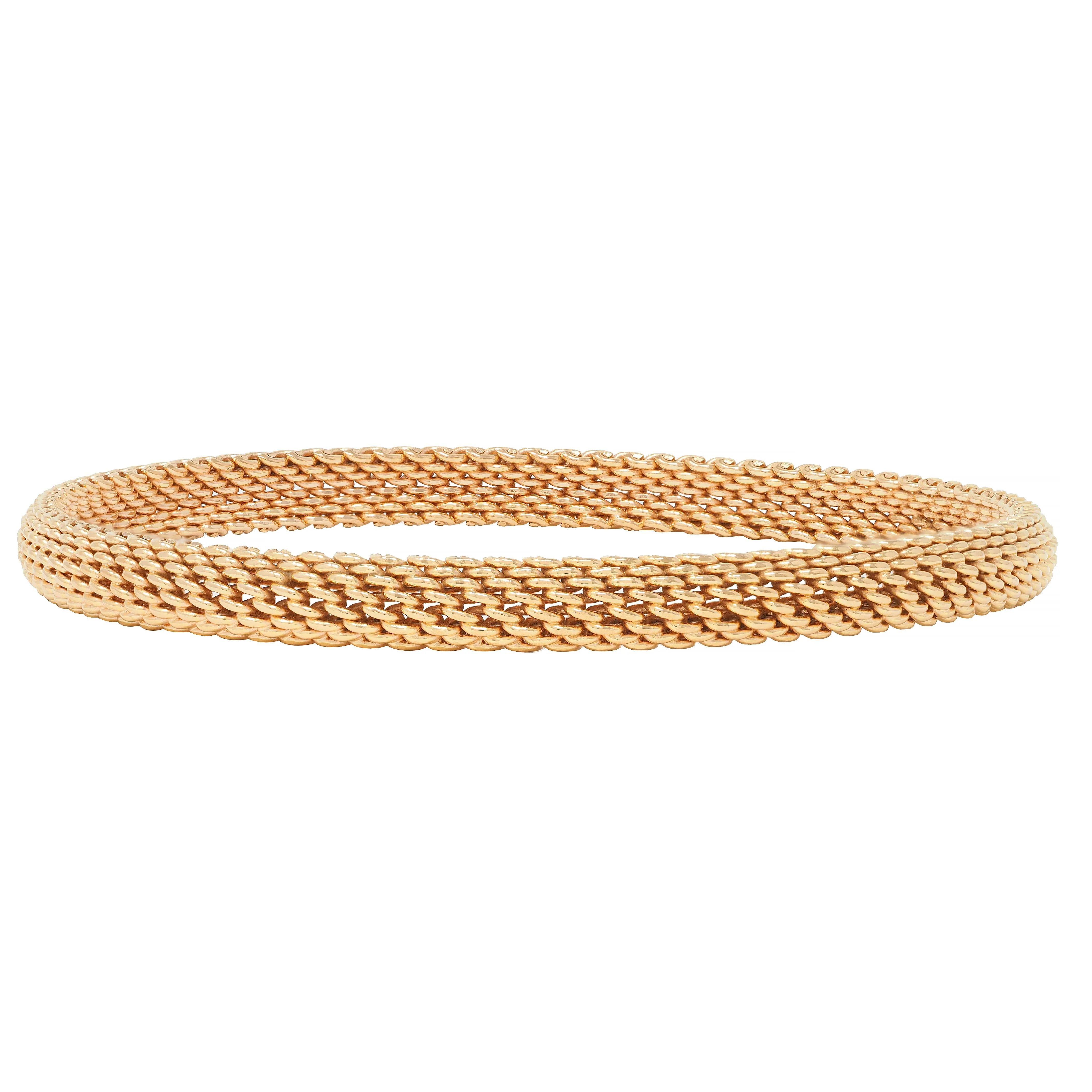 Tiffany & Co. 18 Karat Rose Gold Woven Mesh Somerset Bangle Bracelet - Image 5