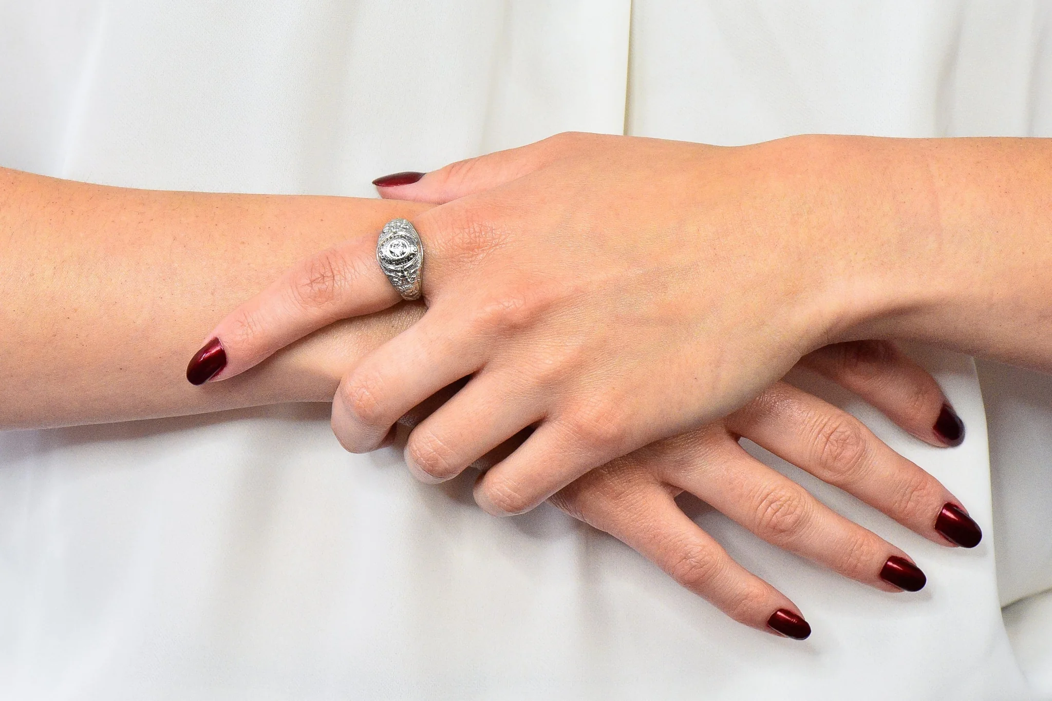 Tiffany & Co. 1925 Diamond Platinum West Point Unisex Class Ring - Image 9