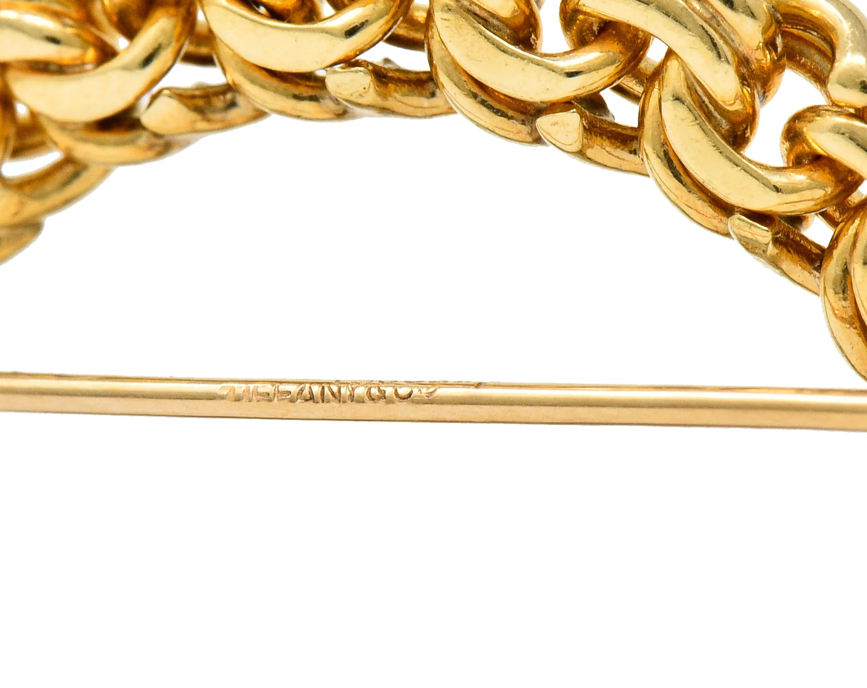 Tiffany & Co. 1940's Vintage 14 Karat Gold Wreath Brooch - Image 5