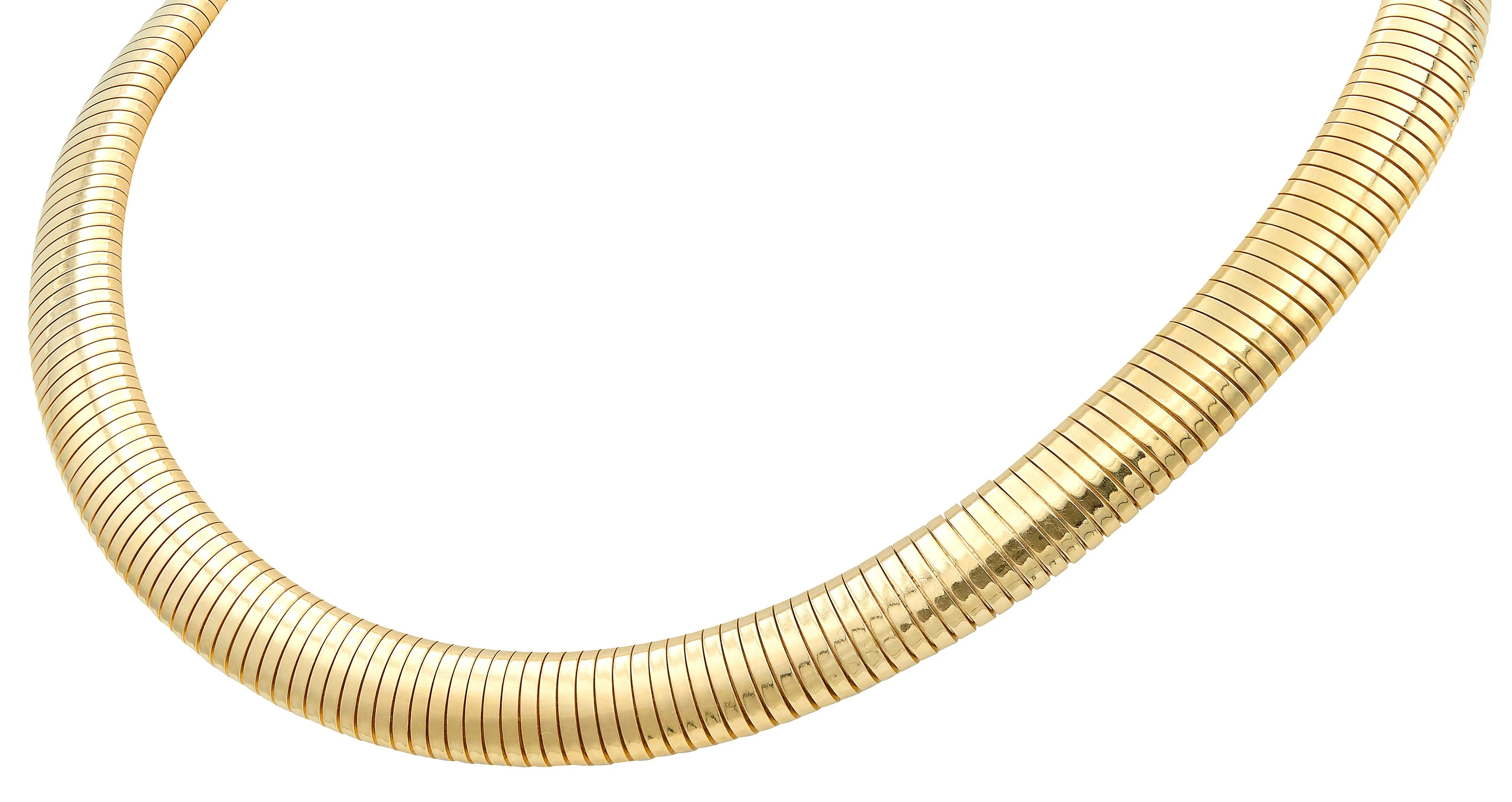 Tiffany & Co. 1960's 14 Karat Yellow Gold Vintage Tubogas Collar Necklace - Image 6