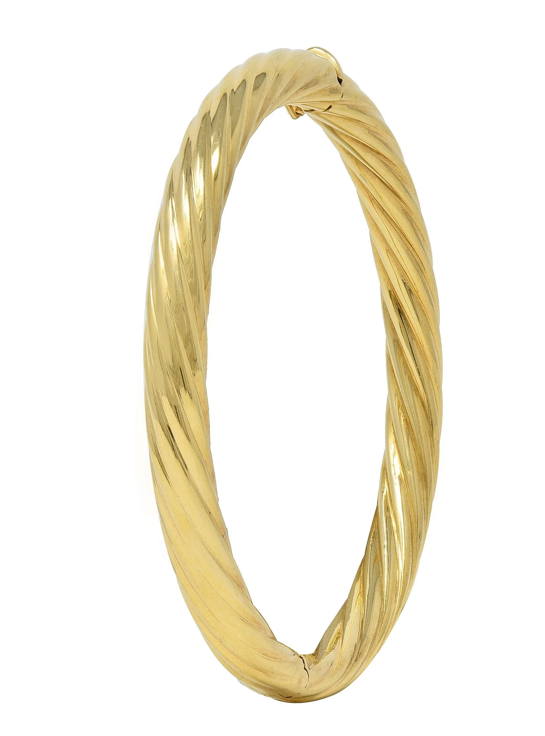 Tiffany & Co. 1960's 14 Karat Yellow Gold Vintage Twisted Rope Bangle Bracelet - Image 2