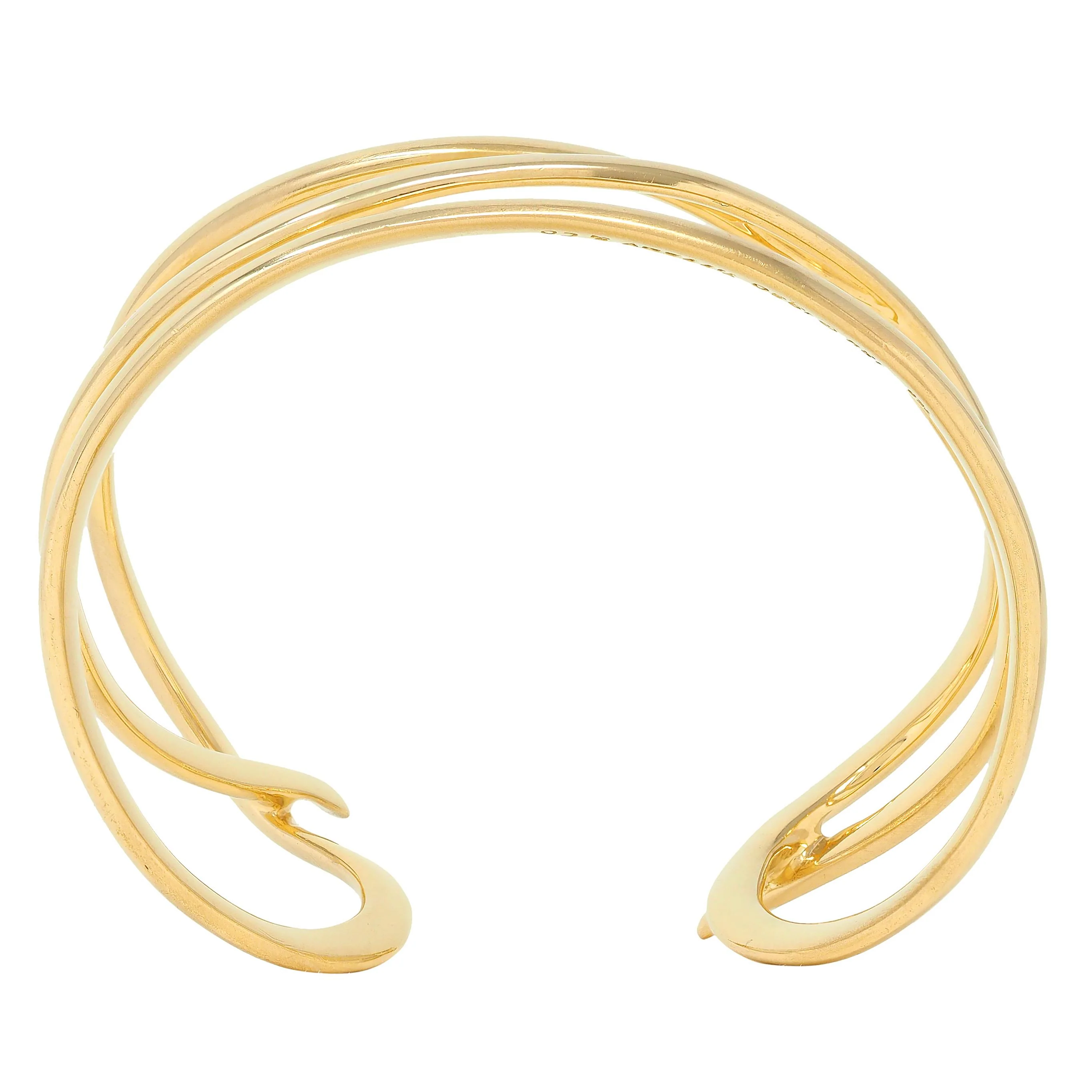 Tiffany & Co. 1980 18 Karat Yellow Gold Vintage Loose Loop Cuff Bracelet - Image 5