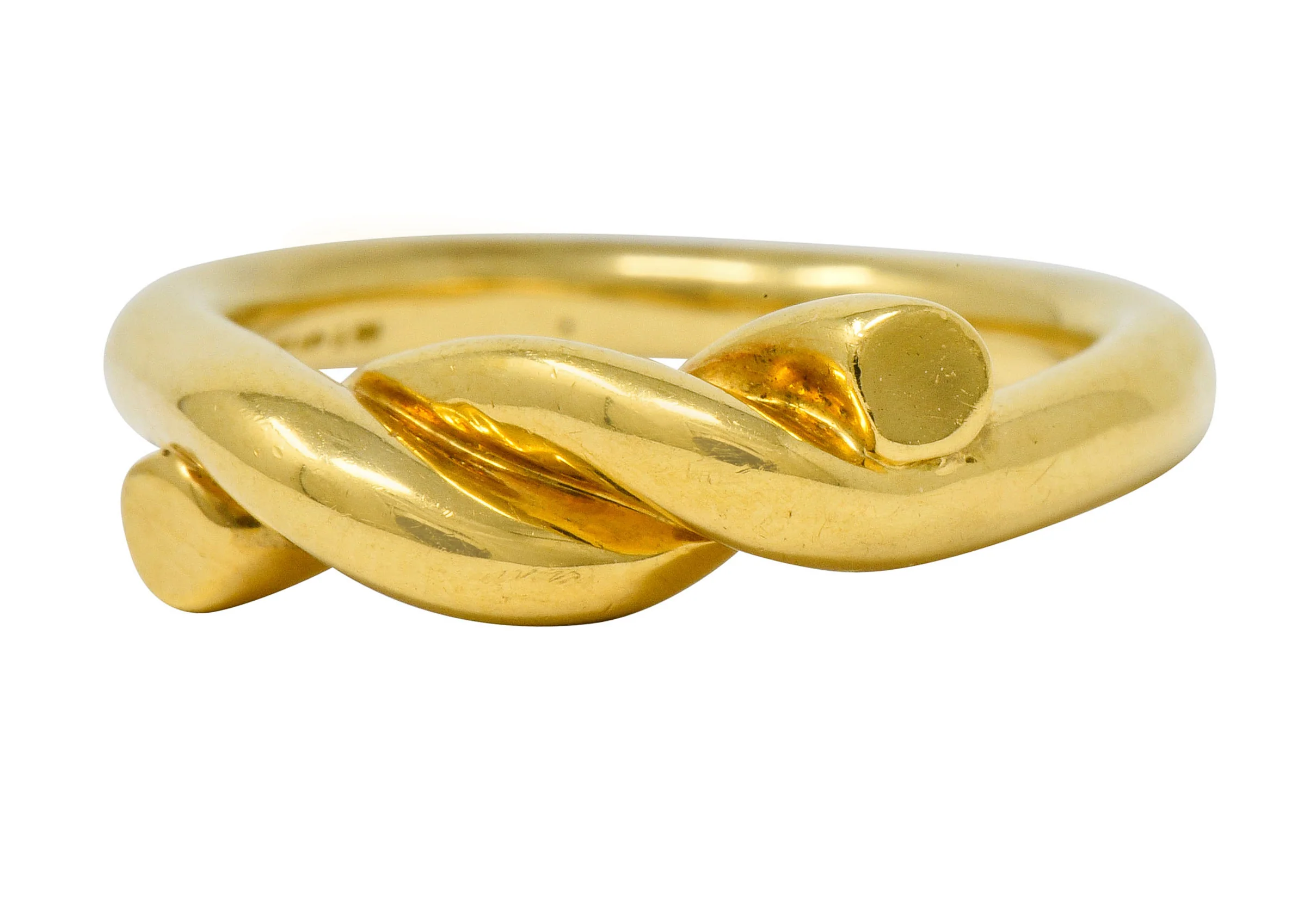 Tiffany & Co. 1980's Vintage 18 Karat Gold Twisted Knot Band Ring - Image 6