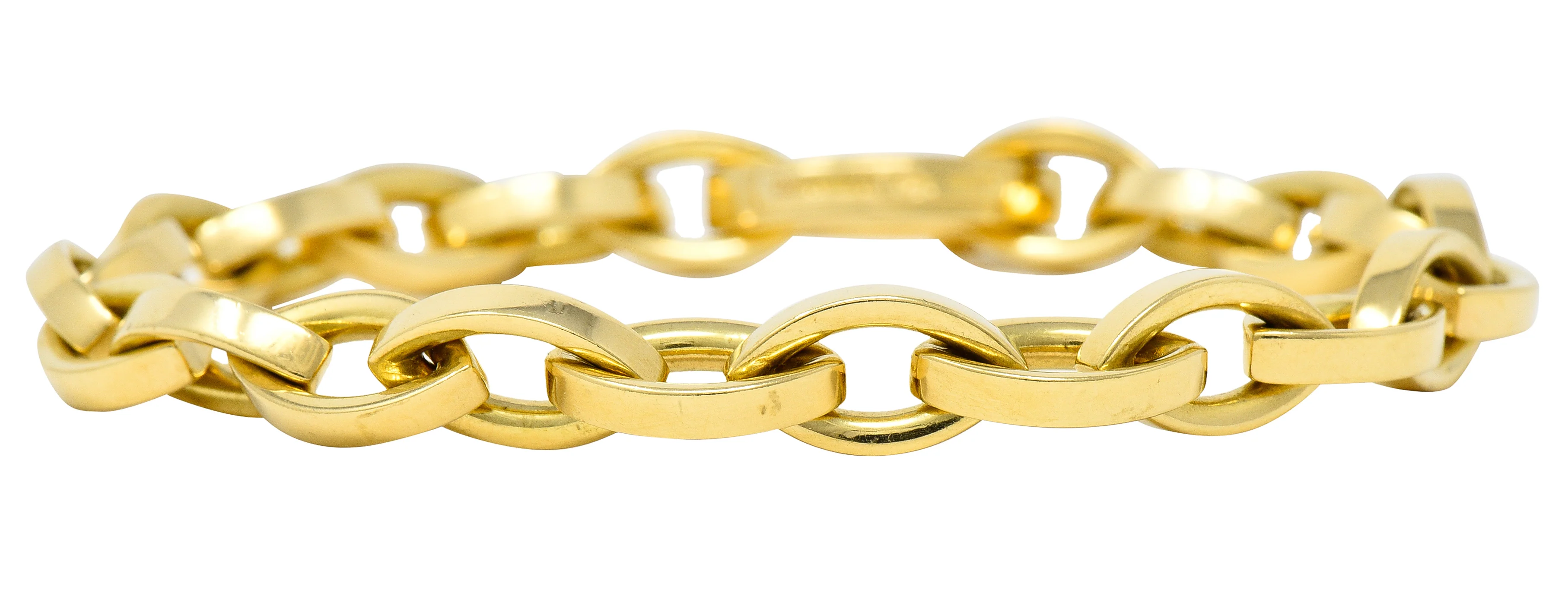 Tiffany & Co. 1990's 18 Karat Yellow Gold Vintage Marquise Link Bracelet - Image 3