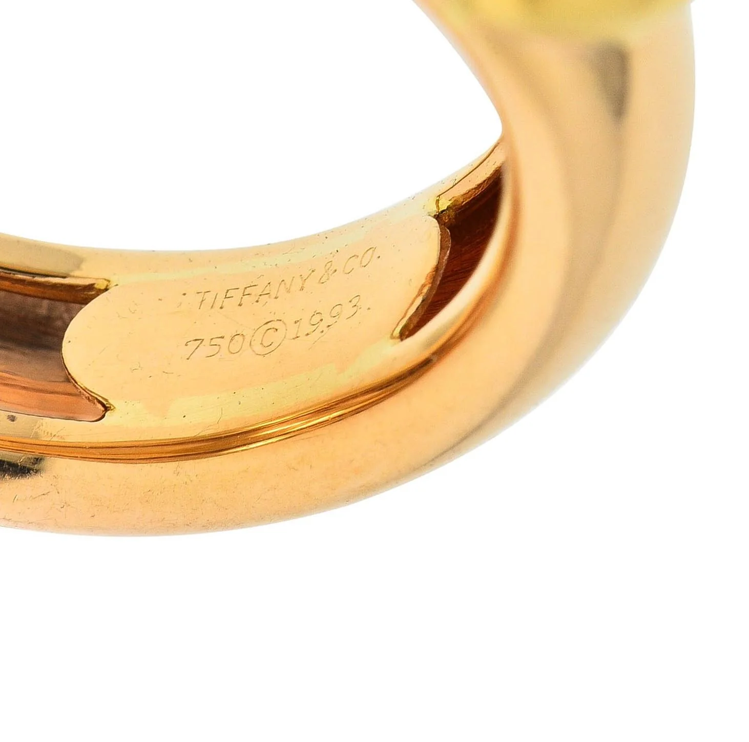 Tiffany & Co. 1993 18 Karat Two-Tone Gold Vintage Friendship Heart Band Ring - Image 4