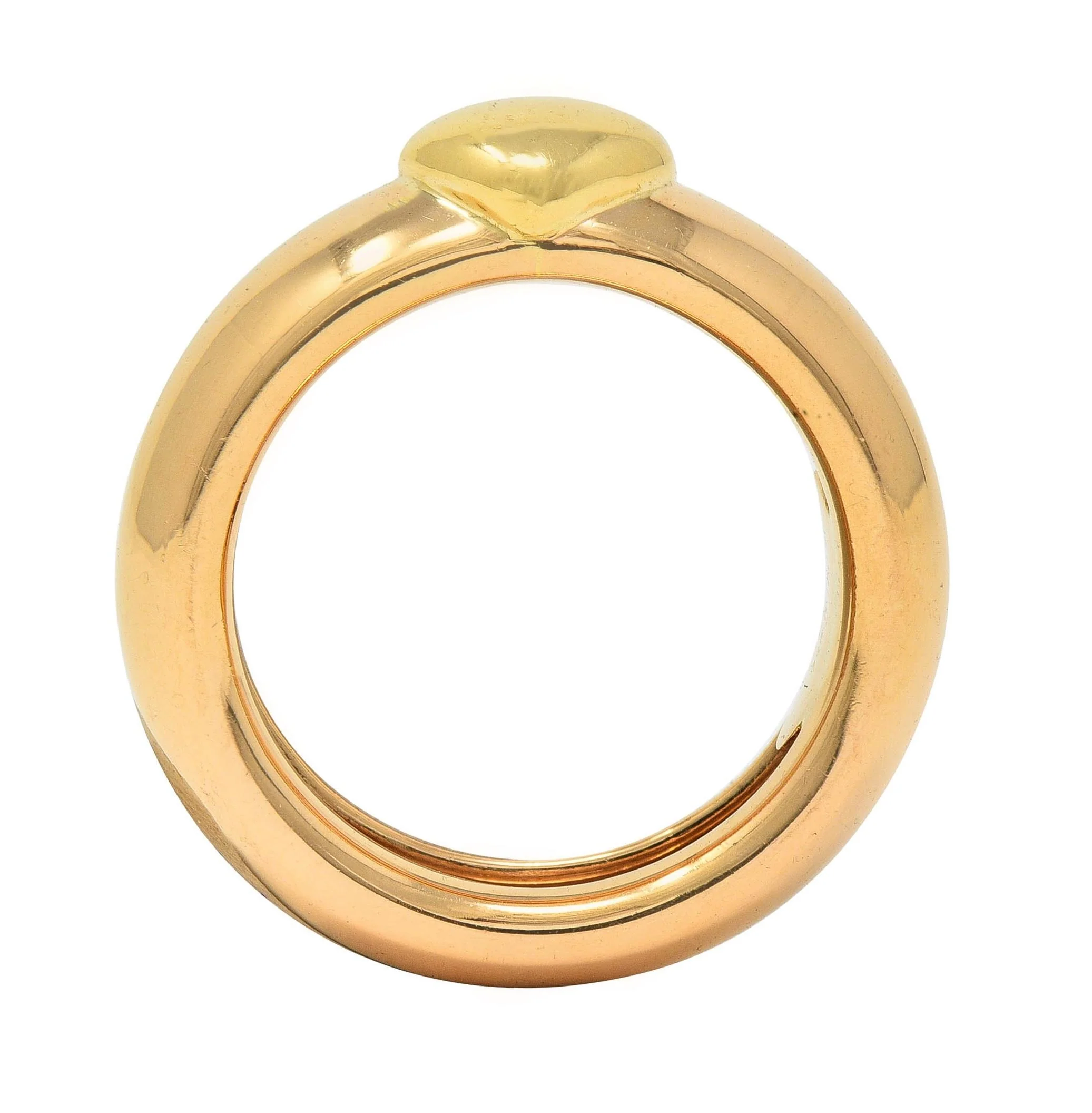 Tiffany & Co. 1993 18 Karat Two-Tone Gold Vintage Friendship Heart Band Ring - Image 5