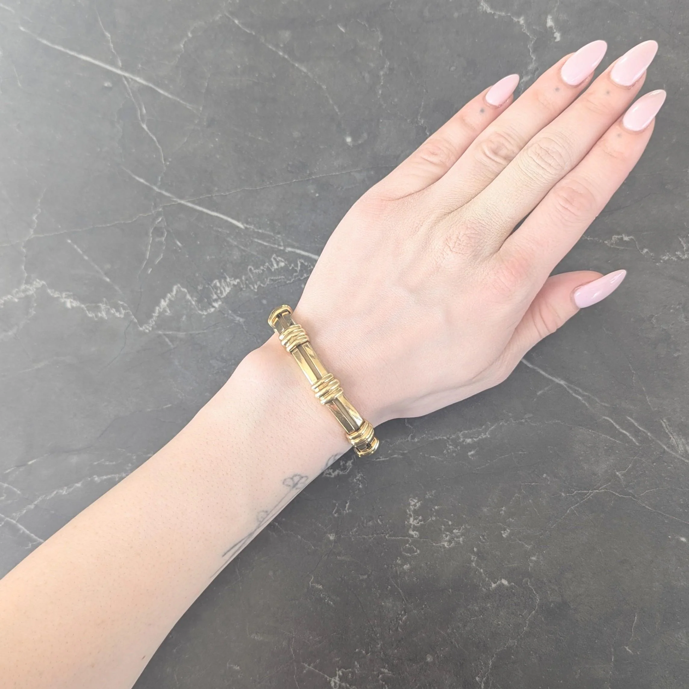 Tiffany & Co. 1995 18 Karat Yellow Gold Vintage Atlas Bracelet - Image 9