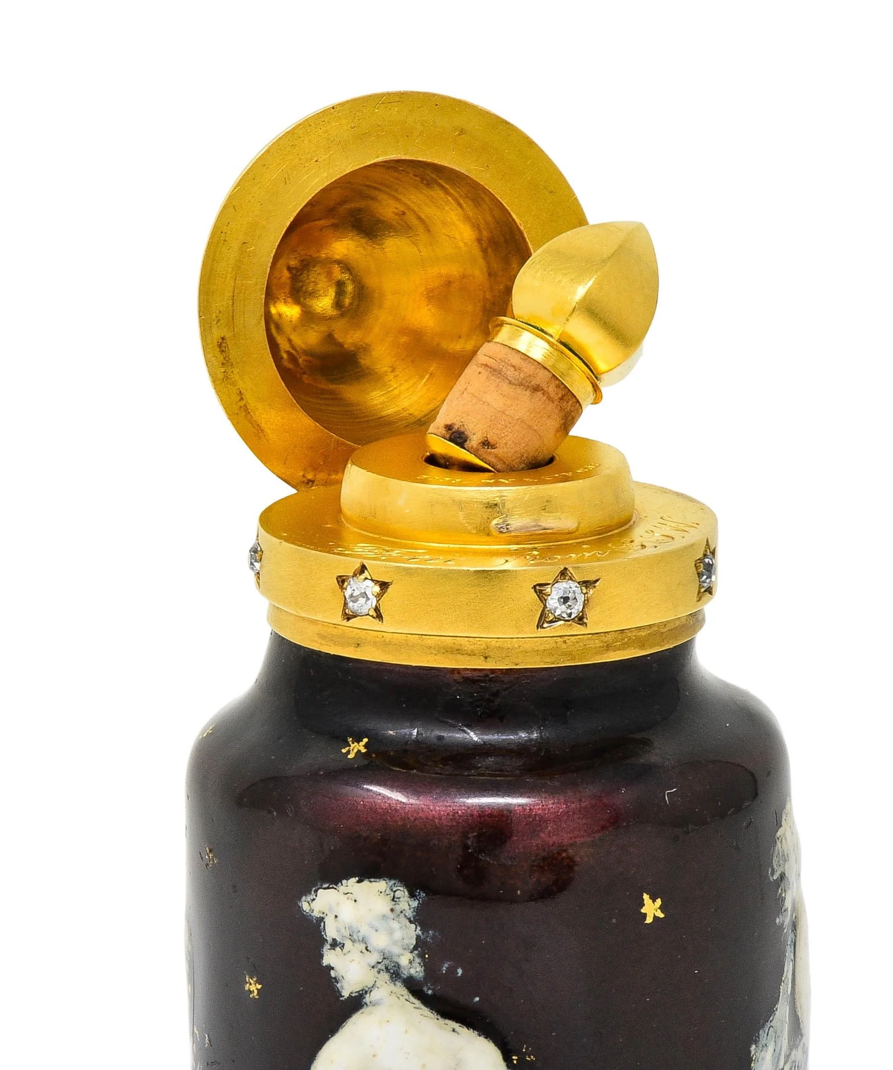 Tiffany & Co. Alfred B. Meyer Victorian Enamel Diamond 18 Karat Gold Antique French Perfume Bottle - Image 10