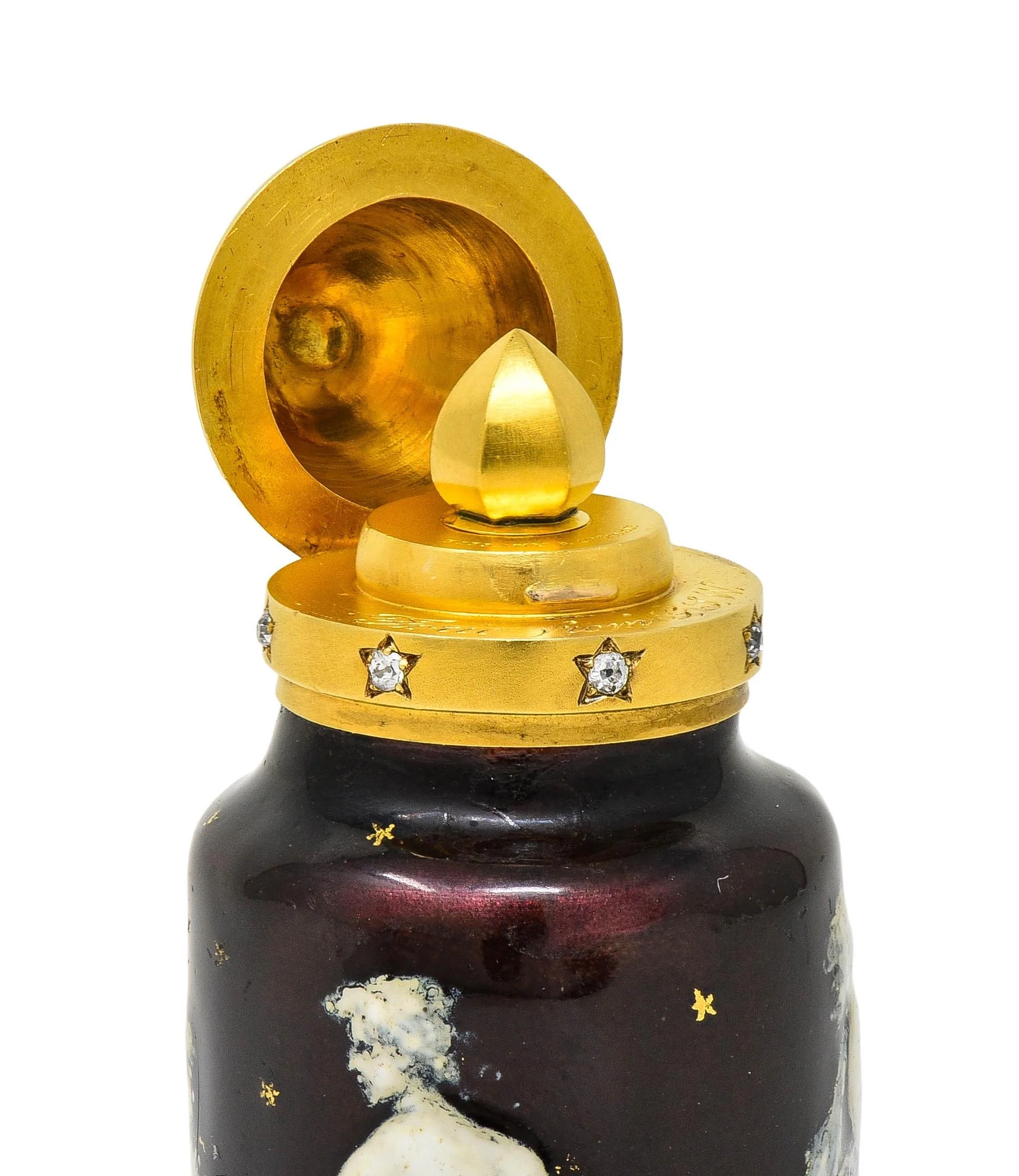 Tiffany & Co. Alfred B. Meyer Victorian Enamel Diamond 18 Karat Gold Antique French Perfume Bottle - Image 11