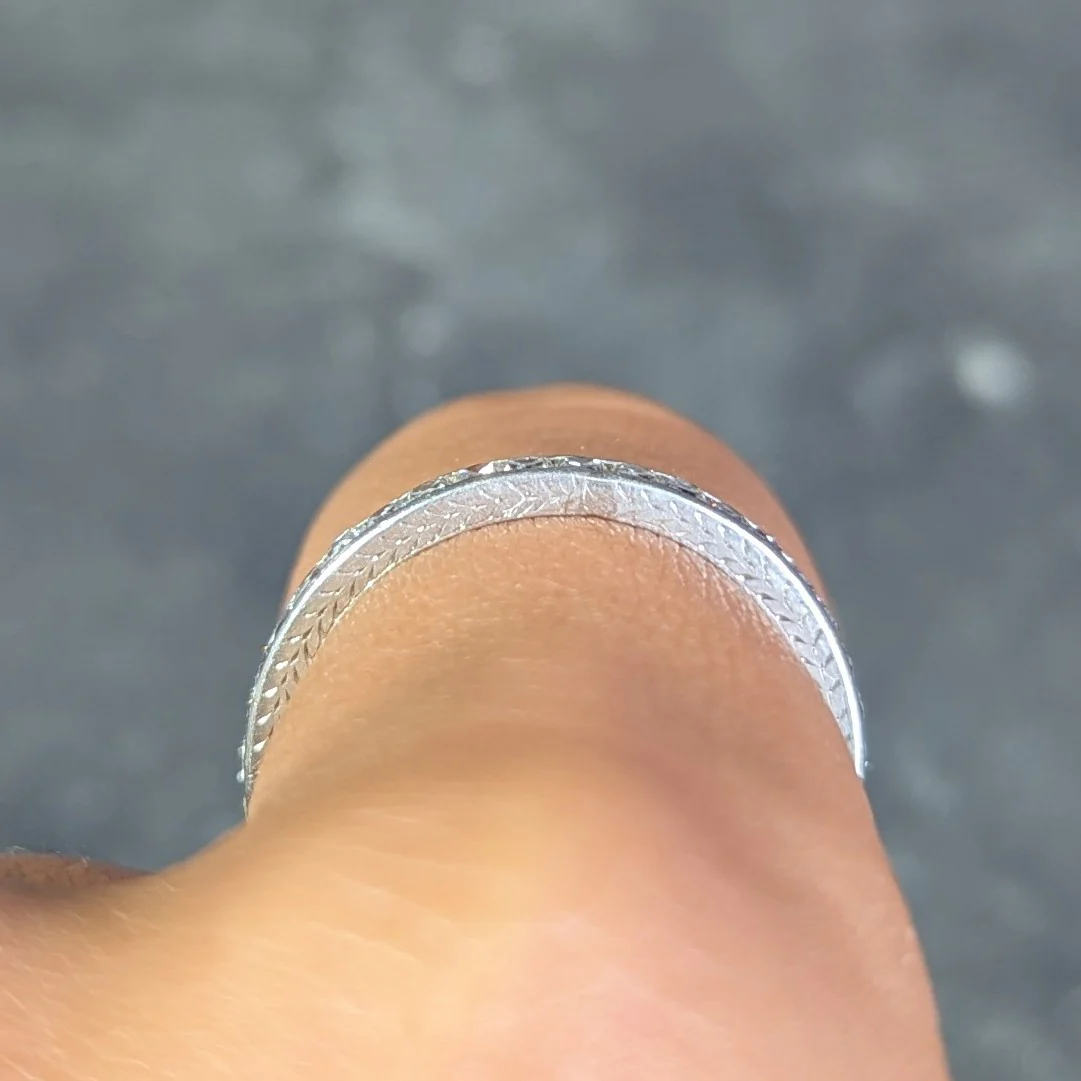 Tiffany & Co. Art Deco 1.17 CTW French Cut Diamond Platinum Wheat Band Ring - Image 10