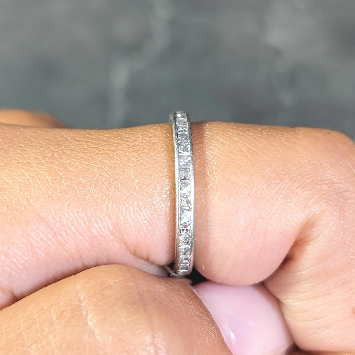 Tiffany & Co. Art Deco 1.17 CTW French Cut Diamond Platinum Wheat Band Ring - Image 11