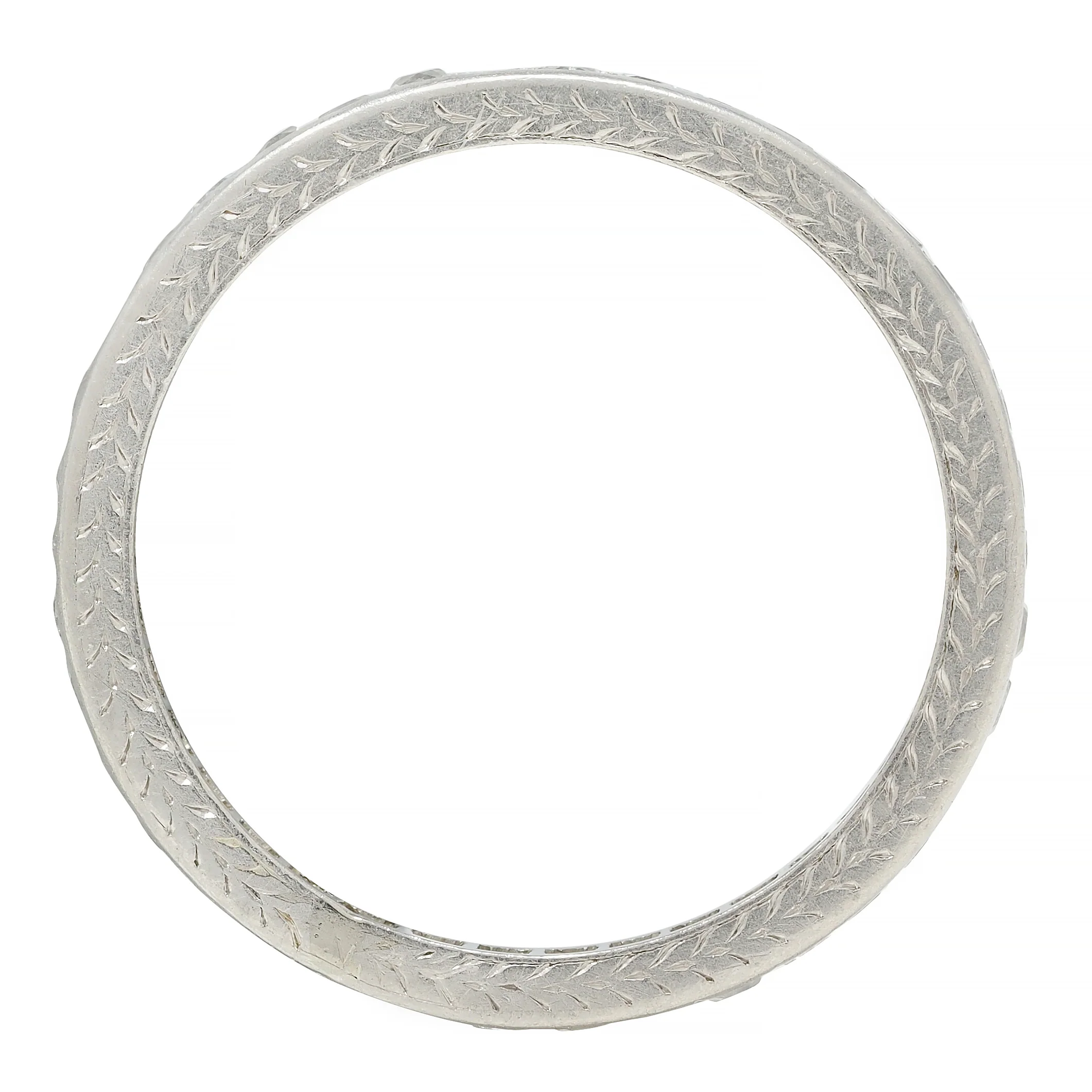 Tiffany & Co. Art Deco 1.17 CTW French Cut Diamond Platinum Wheat Band Ring - Image 8