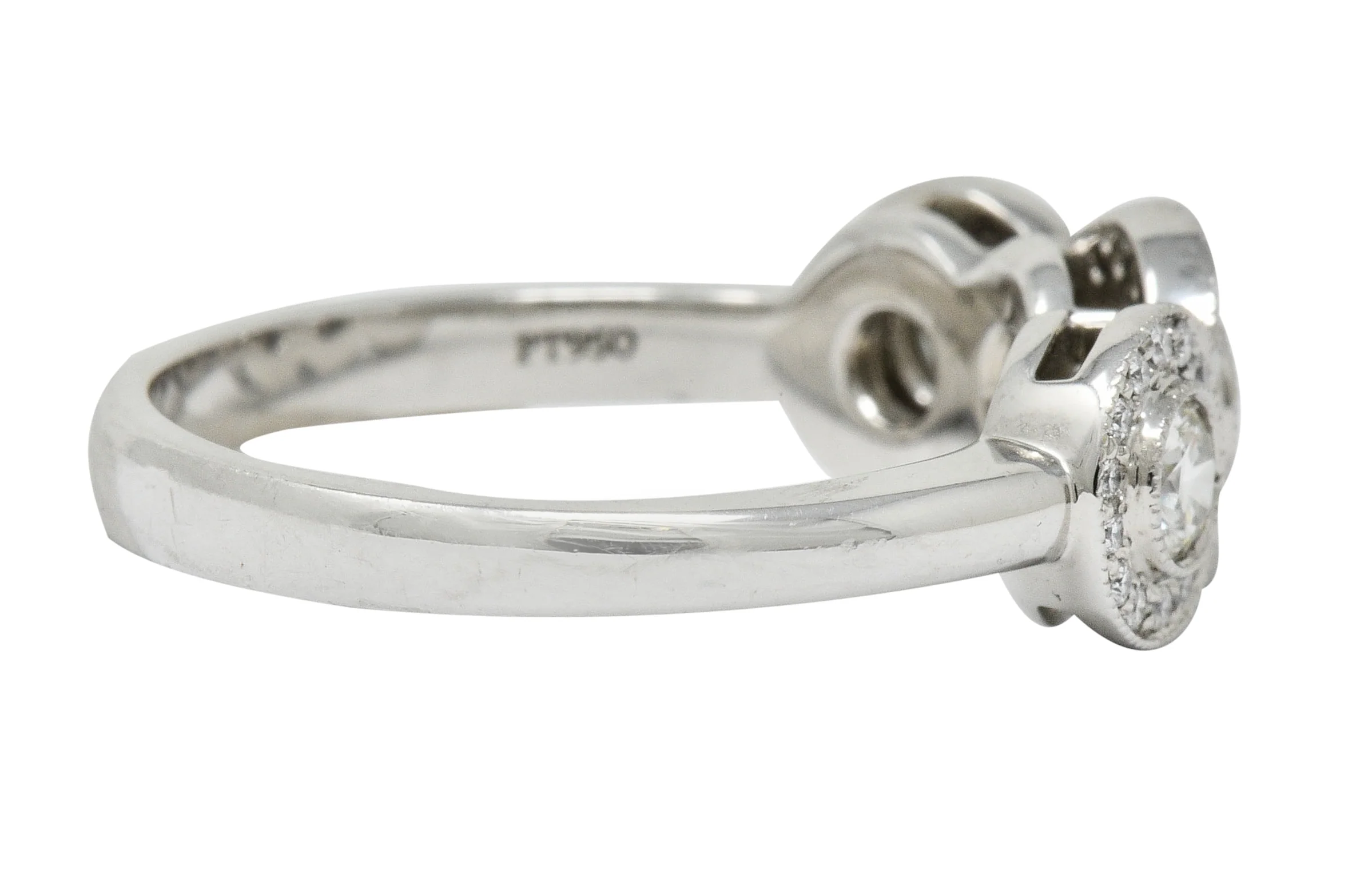 Tiffany & Co. Contemporary 1.00 CTW Diamond Platinum Three Stone Circlet Ring - Image 3