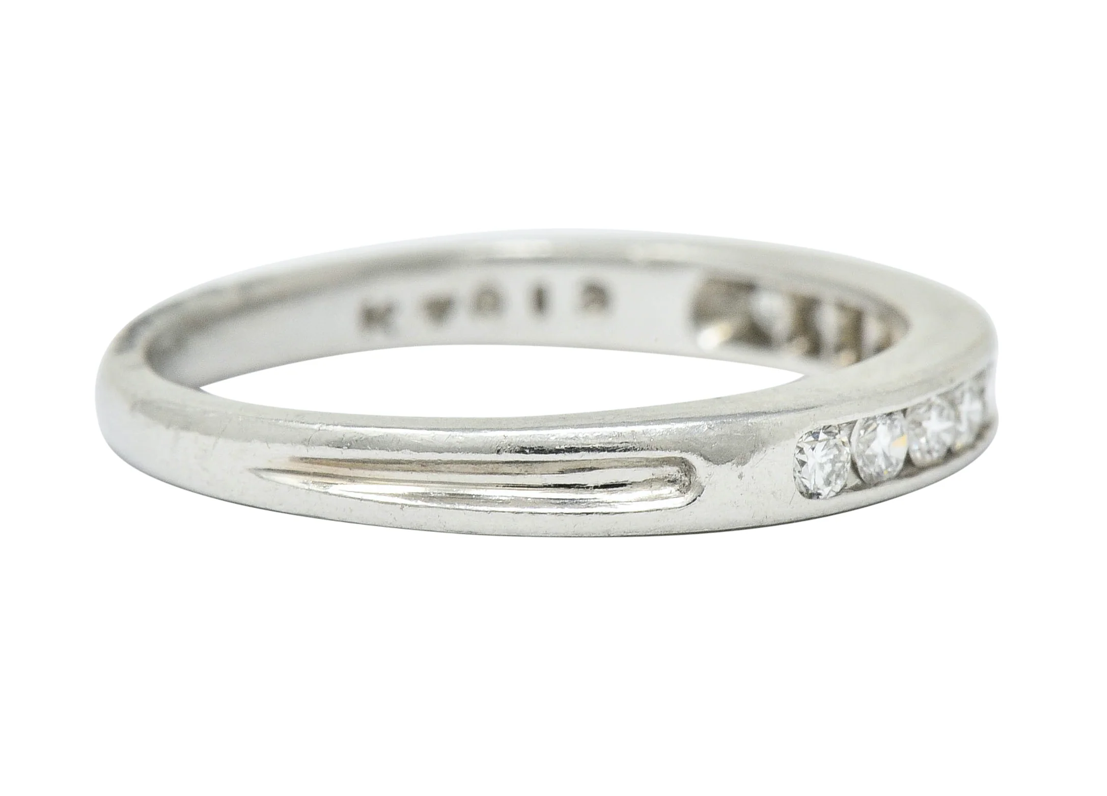 Tiffany & Co. Diamond Platinum Channel Anniversary Band Ring - Image 3