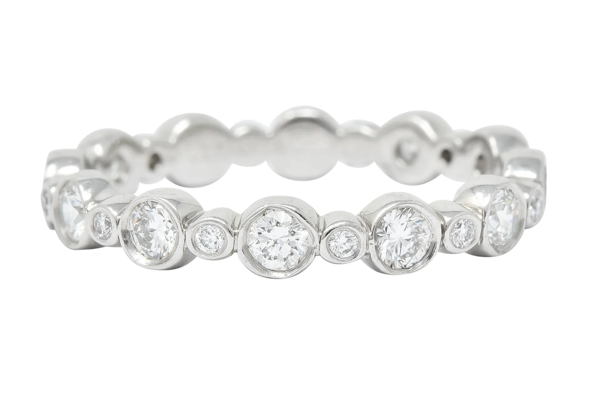 Tiffany & Co. Diamond Platinum Tiffany Jazz Band Stacking Ring