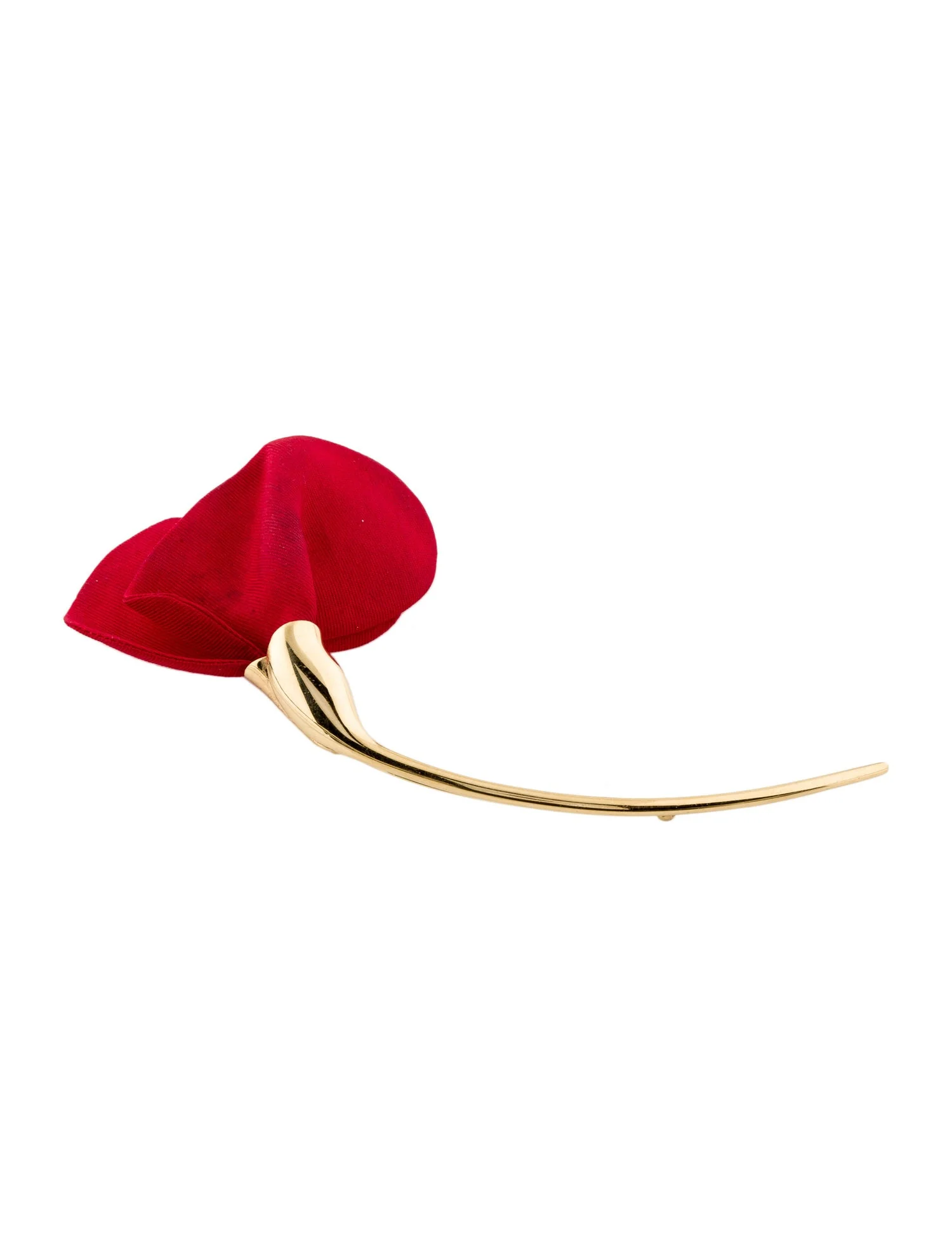Tiffany & Co. Elsa Peretti 18K Yellow Gold Long Silk Amapola Flower Brooch - Image 2