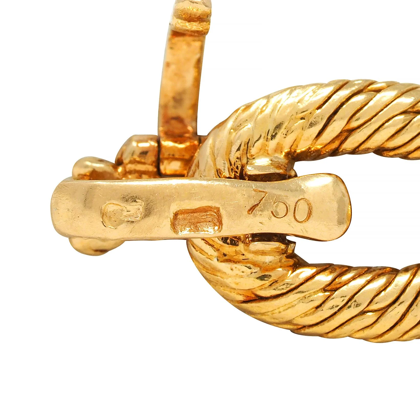 Tiffany & Co. French 1960s 18 Karat Yellow Gold Textured Vintage Oval Link Bracelet - Image 9