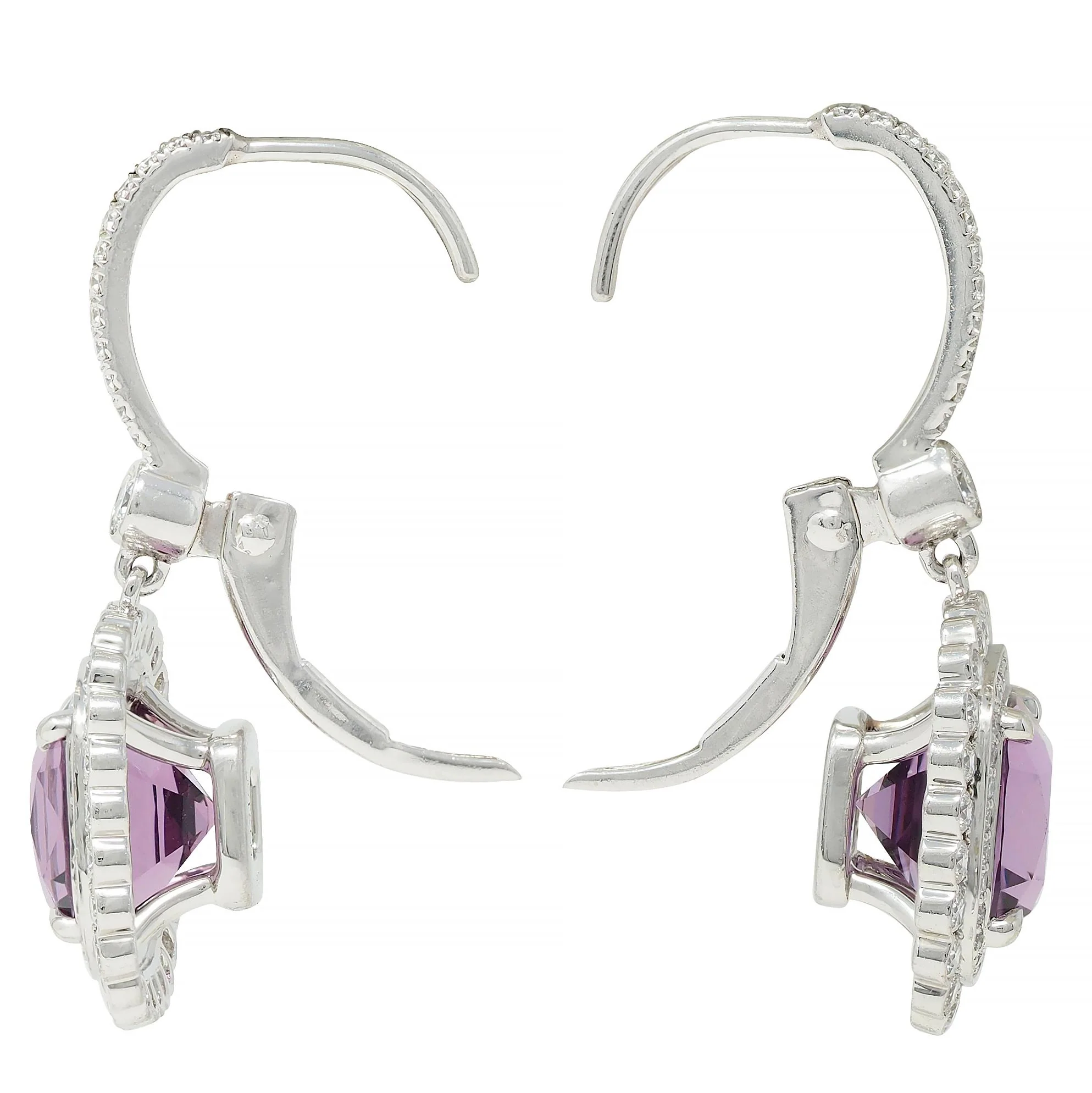 Tiffany & Co. Legacy 4.88 CTW Spinel Diamond Platinum Drop Earrings - Image 6
