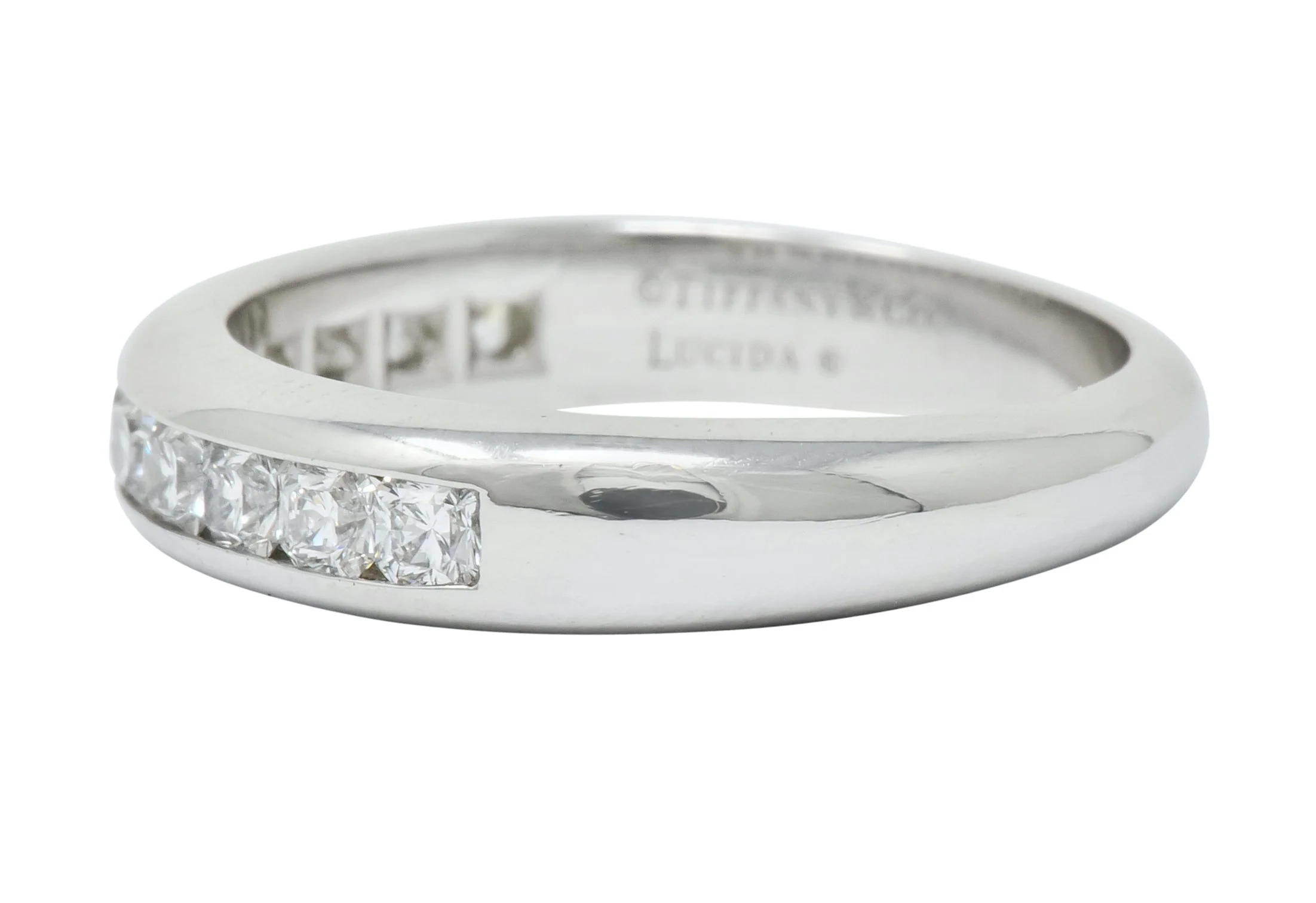 Tiffany & Co. Lucida Diamond Platinum Anniversary Stacking Band Ring - Image 5
