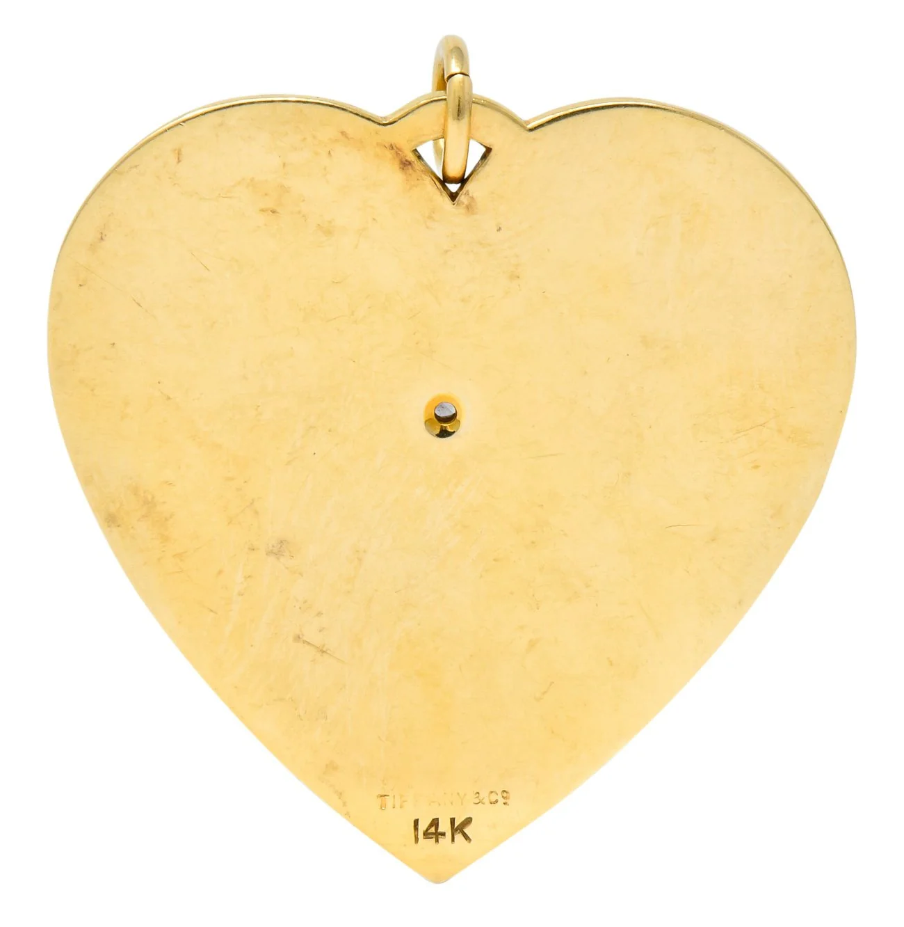 Tiffany & Co. Retro Ruby Diamond 14 Karat Gold Oversized Heart Pendant - Image 4