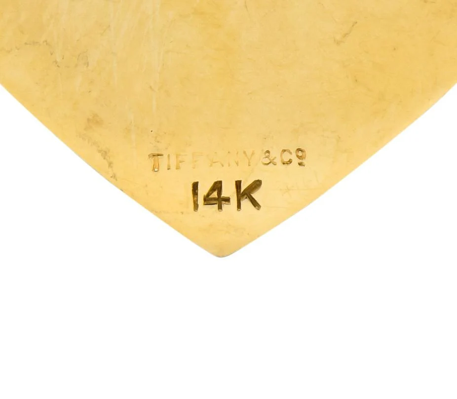 Tiffany & Co. Retro Ruby Diamond 14 Karat Gold Oversized Heart Pendant - Image 6