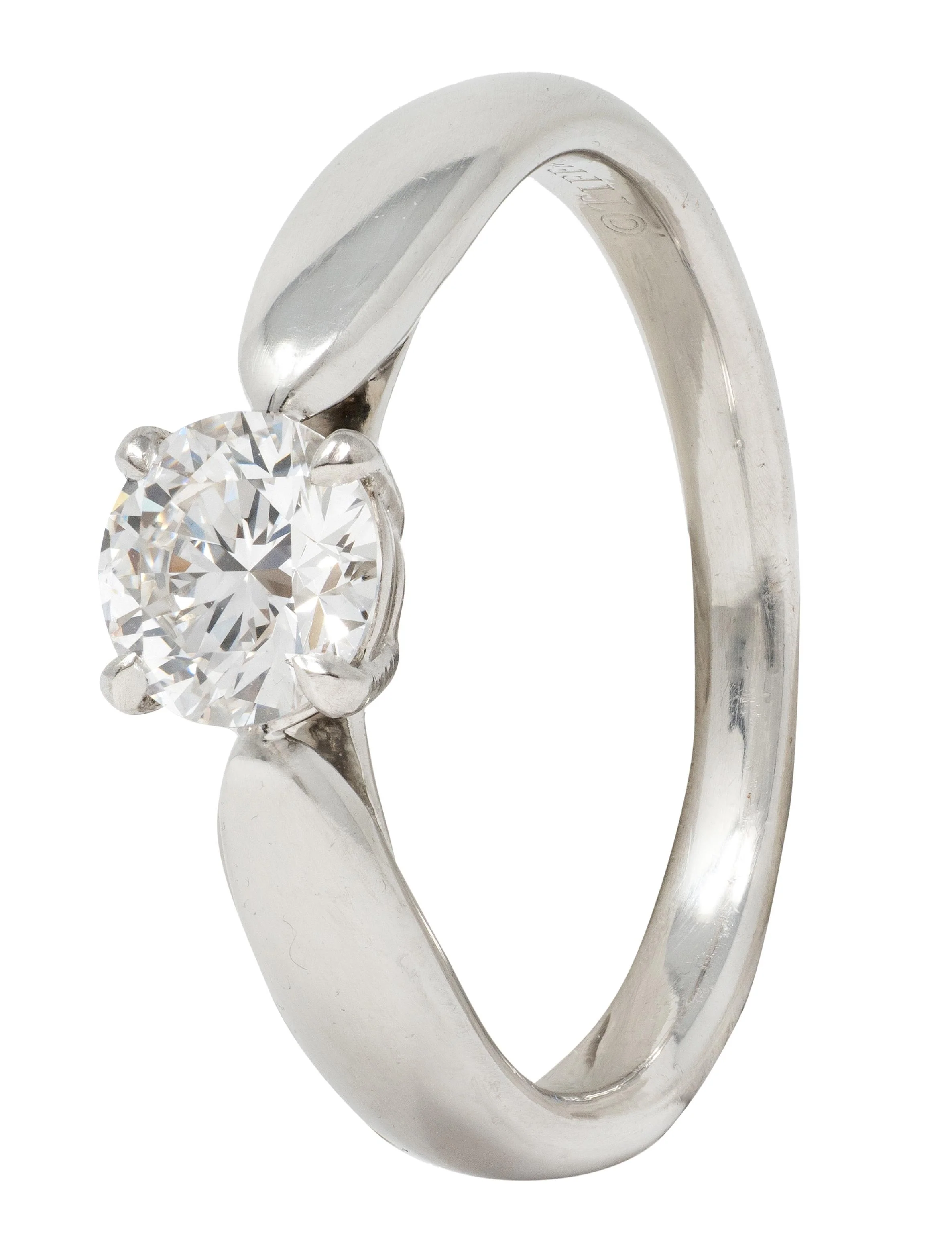 Tiffany & Co. Round Brilliant Diamond Platinum Harmony Solitaire Engagement Ring GIA - Image 3