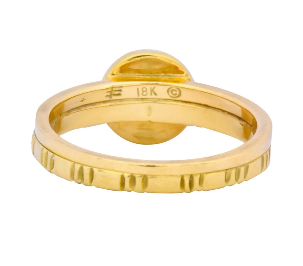 Turquoise 18 Karat Gold Stacking Ring - Image 4
