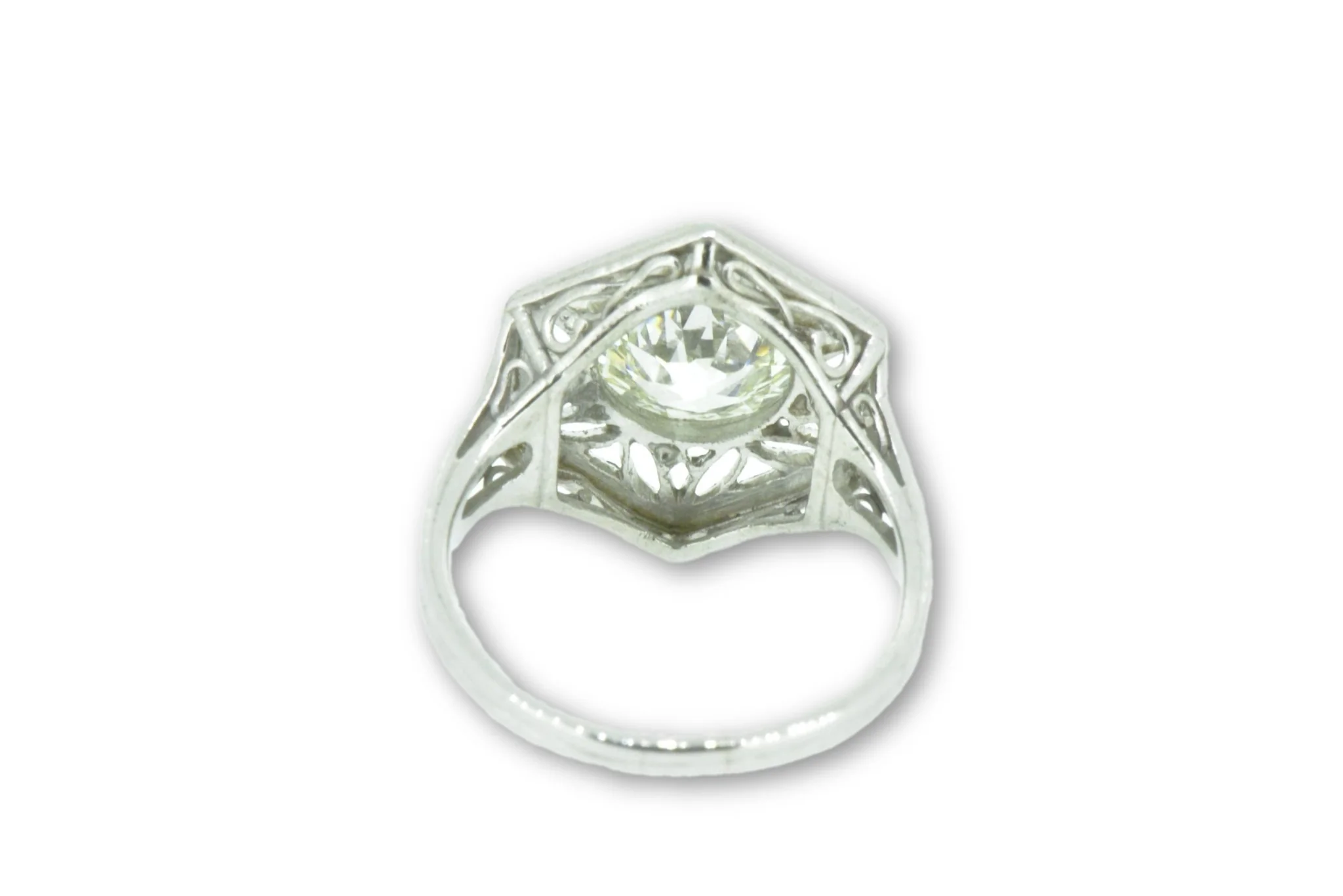 Unique Art Deco 1.19 Carats Old European Diamond Platinum Alternative Ring GIA - Image 5