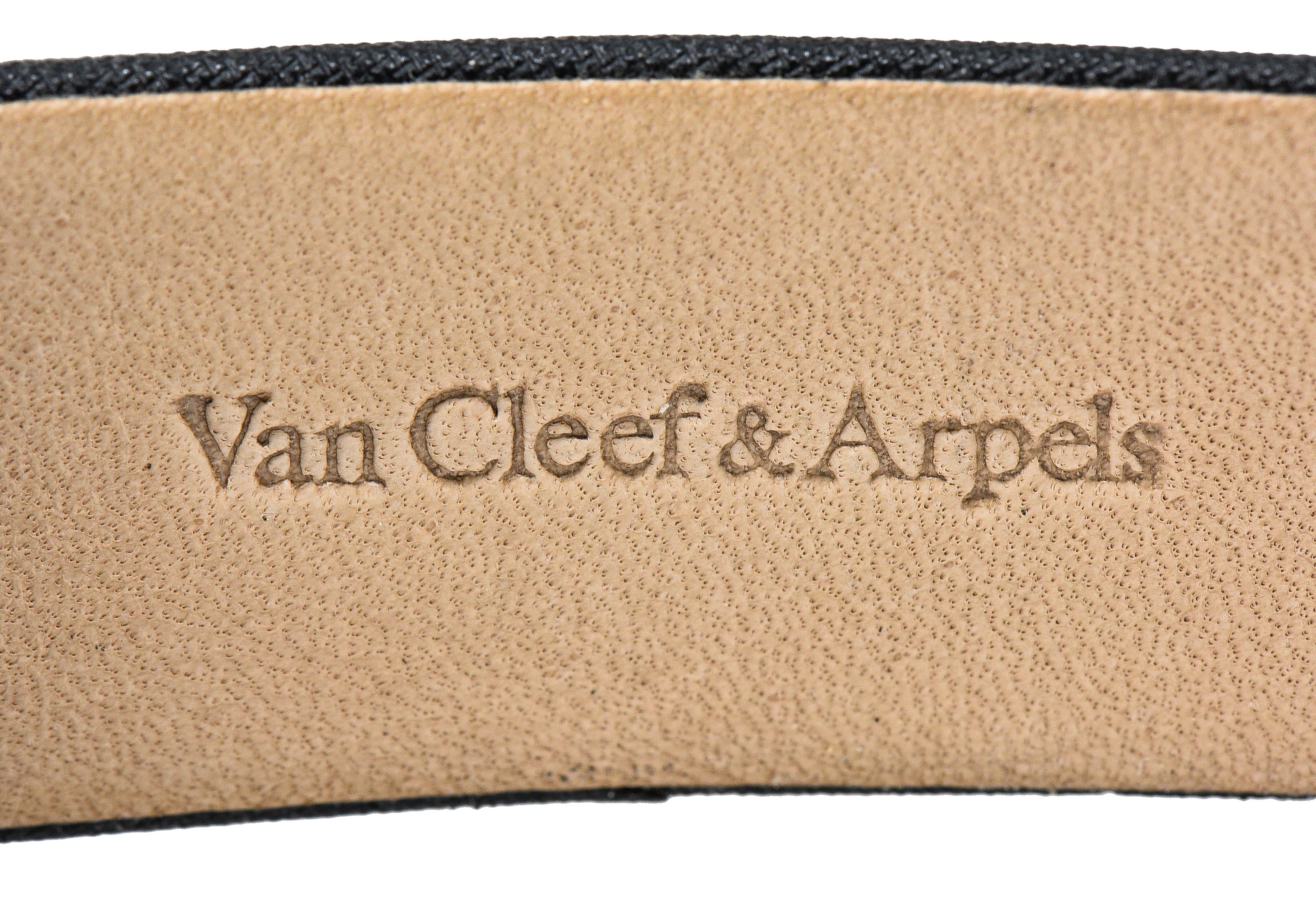 Van Cleef & Arpels Diamond 18 Karat Yellow Gold Silk Leather Frivole French Clover Vintage Collar Necklace - Image 10