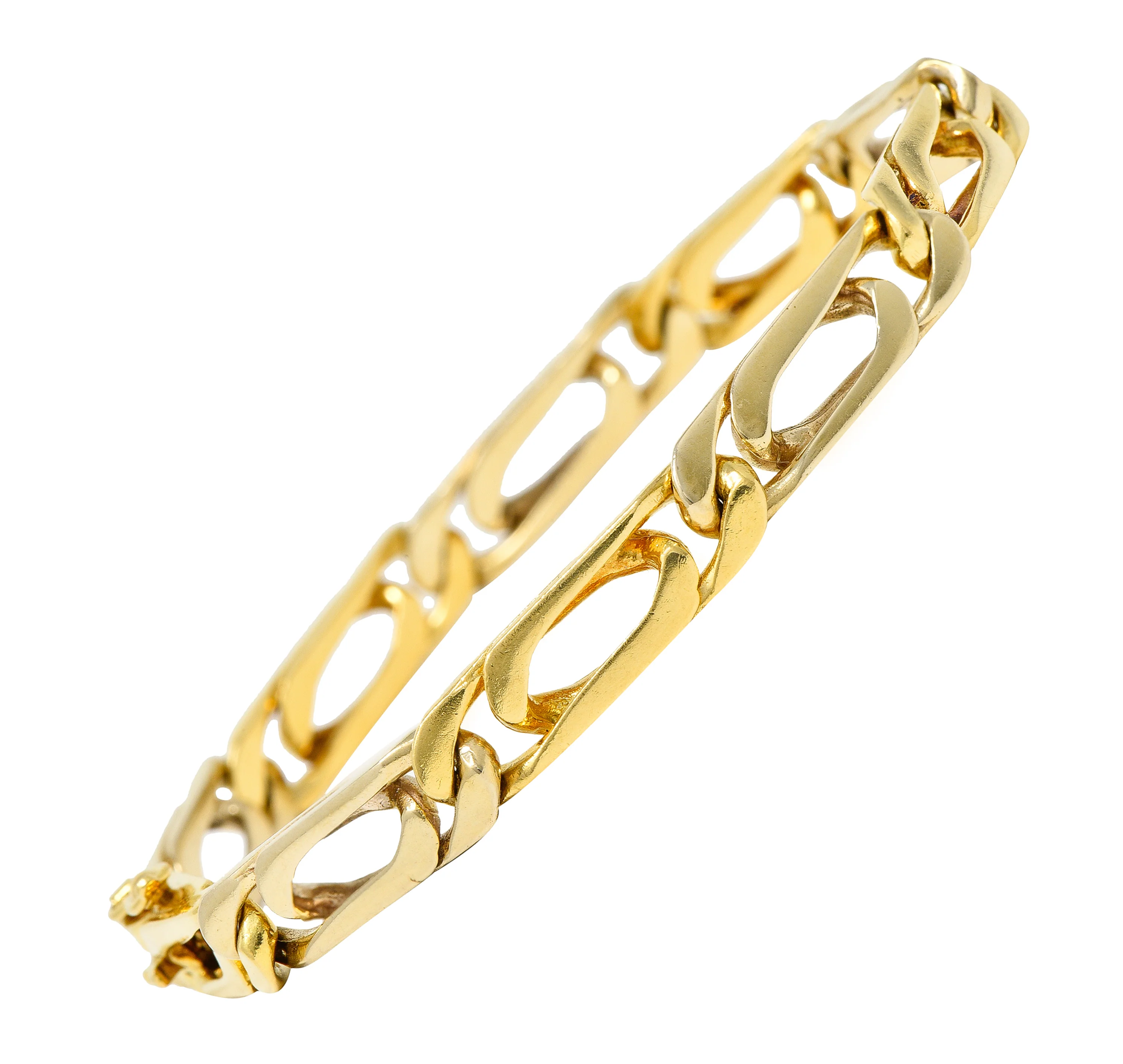 Van Cleef & Arpels French 1960's 18 Karat Gold Curb Link Vintage Bracelet Necklace Set - Image 9
