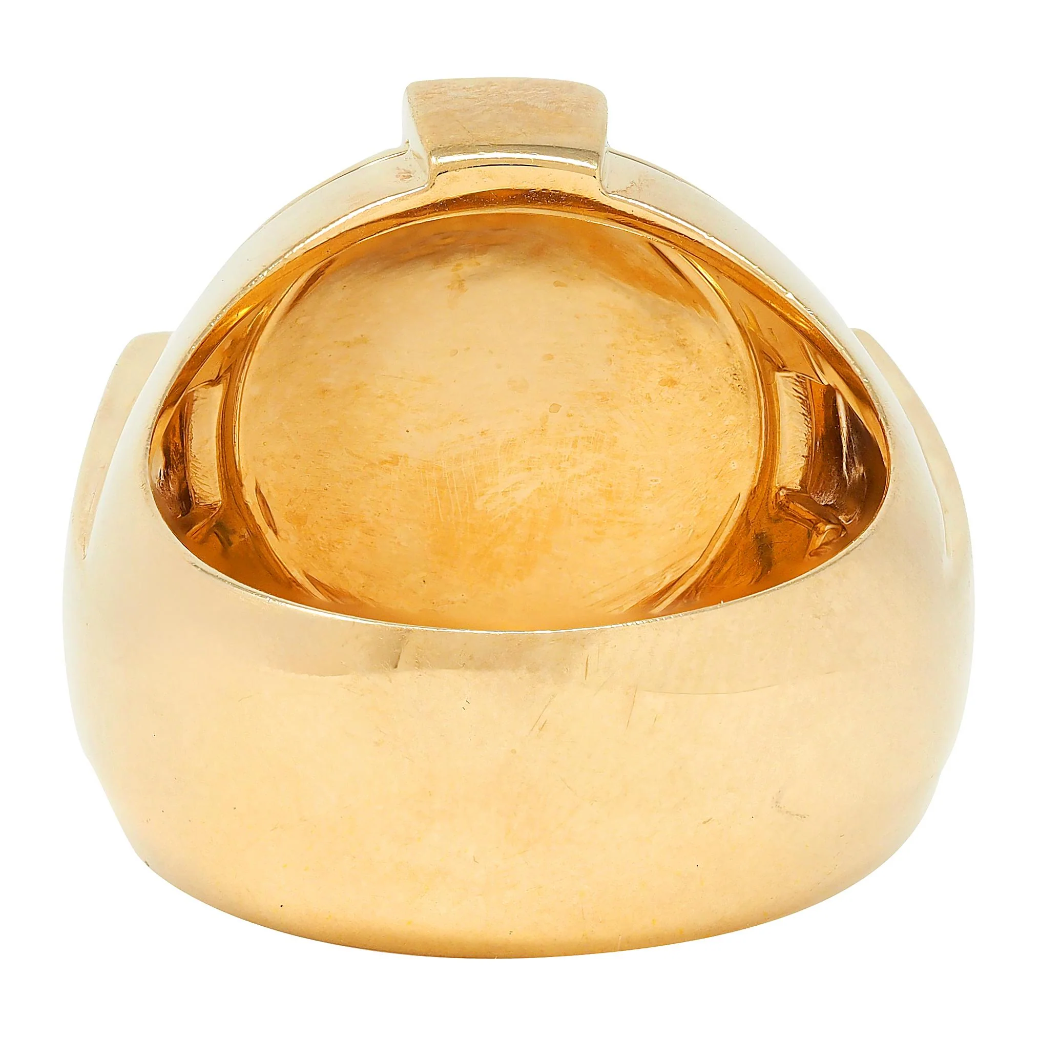 Versace 2000's 18 Karat Yellow Gold Unisex Tablet Signet Ring - Image 3