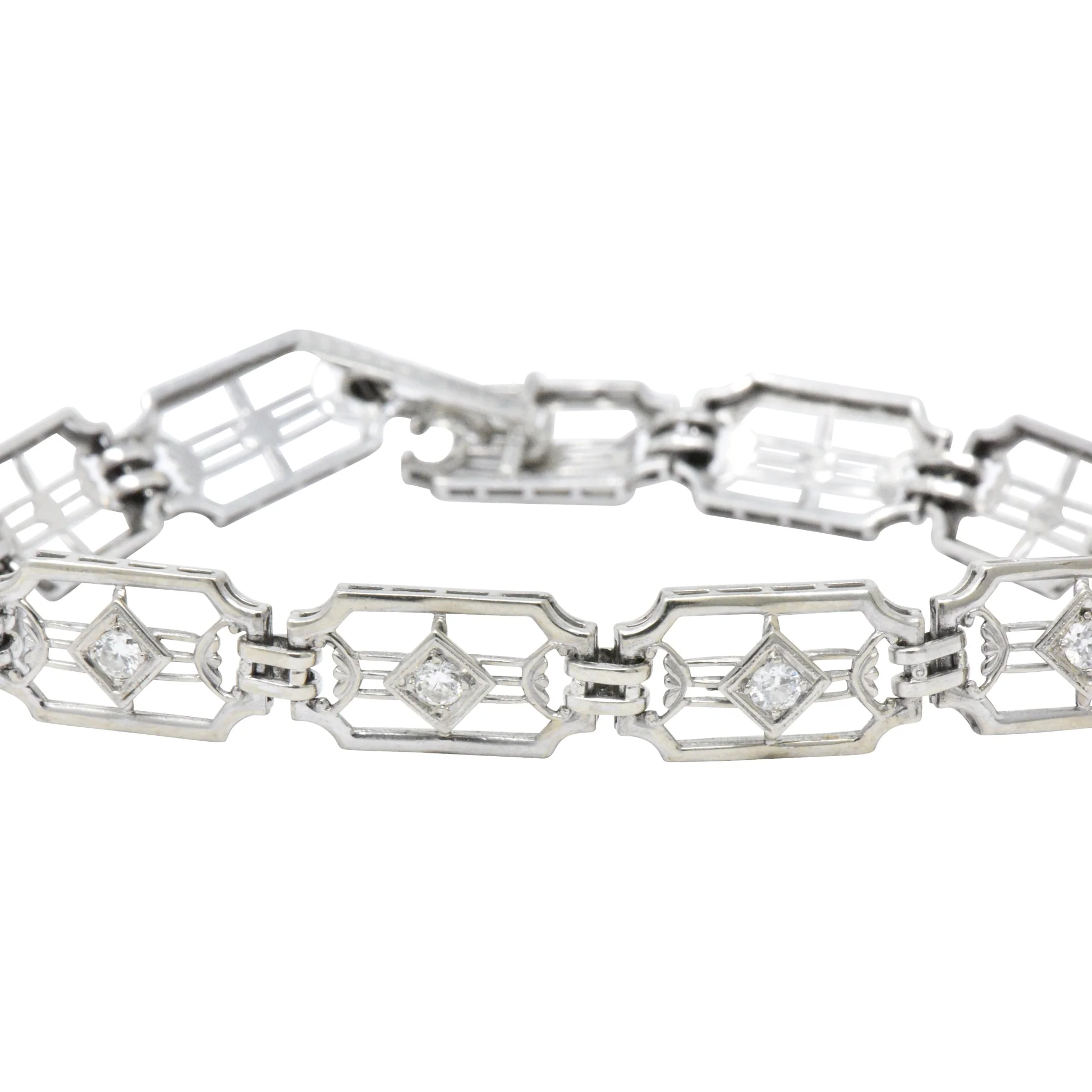 Versatile Art Deco .40 CTW Diamond 14K White Gold Bracelet - Image 4