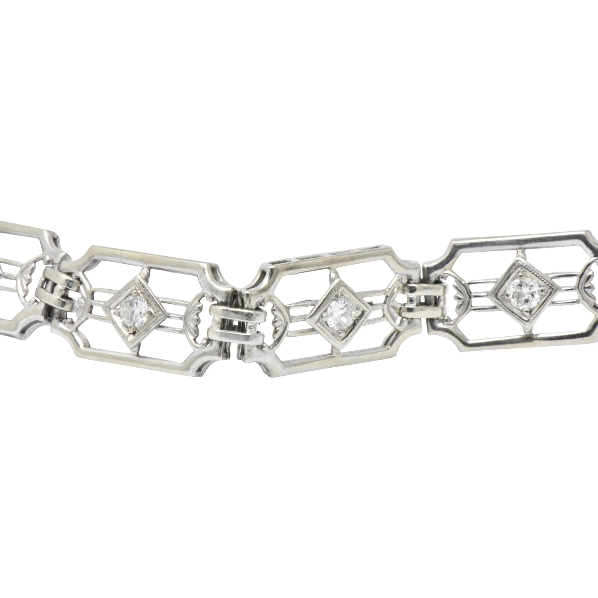 Versatile Art Deco .40 CTW Diamond 14K White Gold Bracelet - Image 5