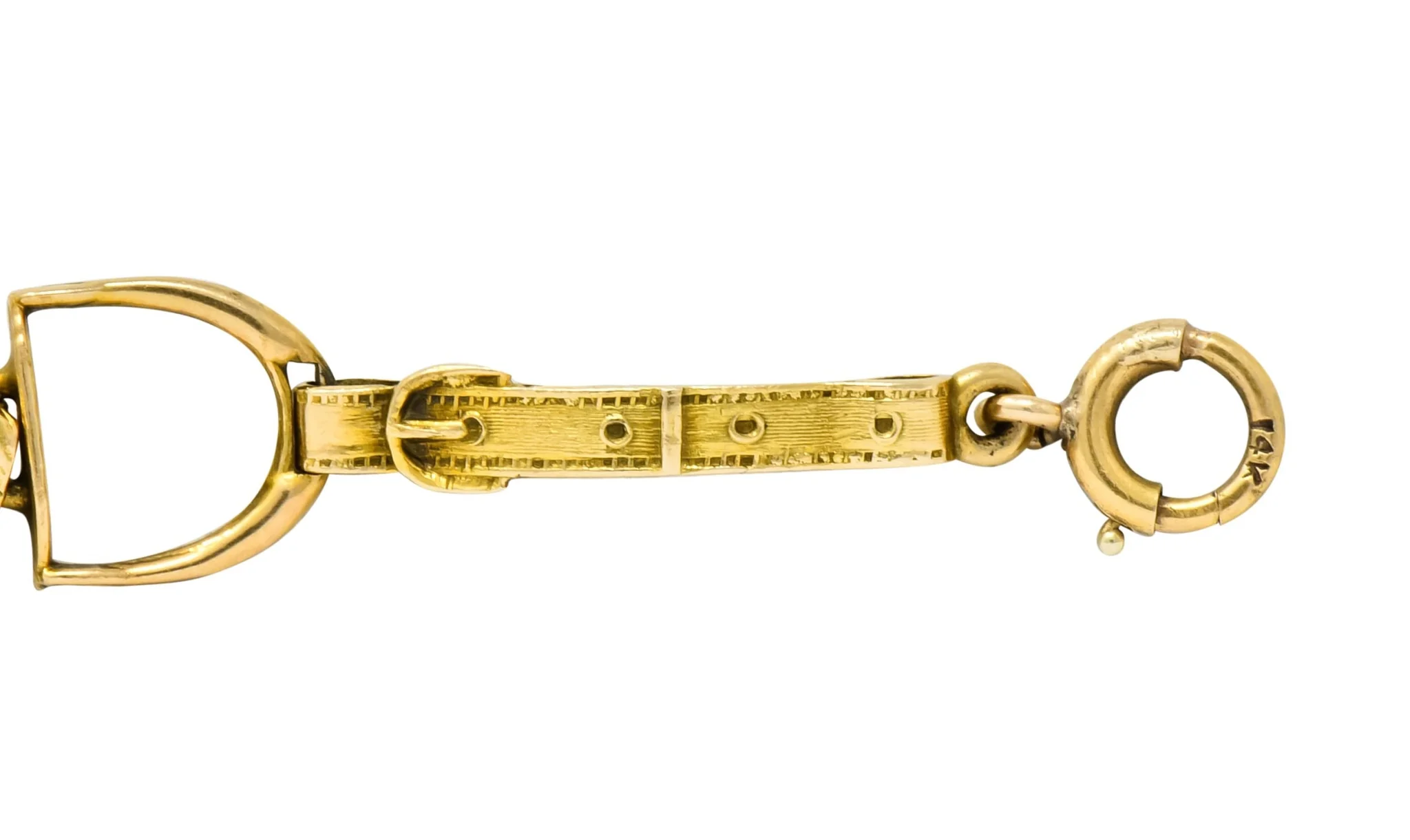 Victorian 14 Karat Yellow Gold Fox Hunt Horse Link Bracelet - Image 6