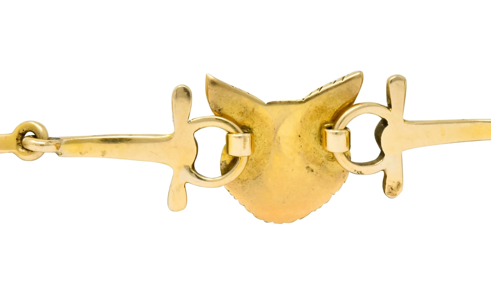 Victorian 14 Karat Yellow Gold Fox Hunt Horse Link Bracelet - Image 8