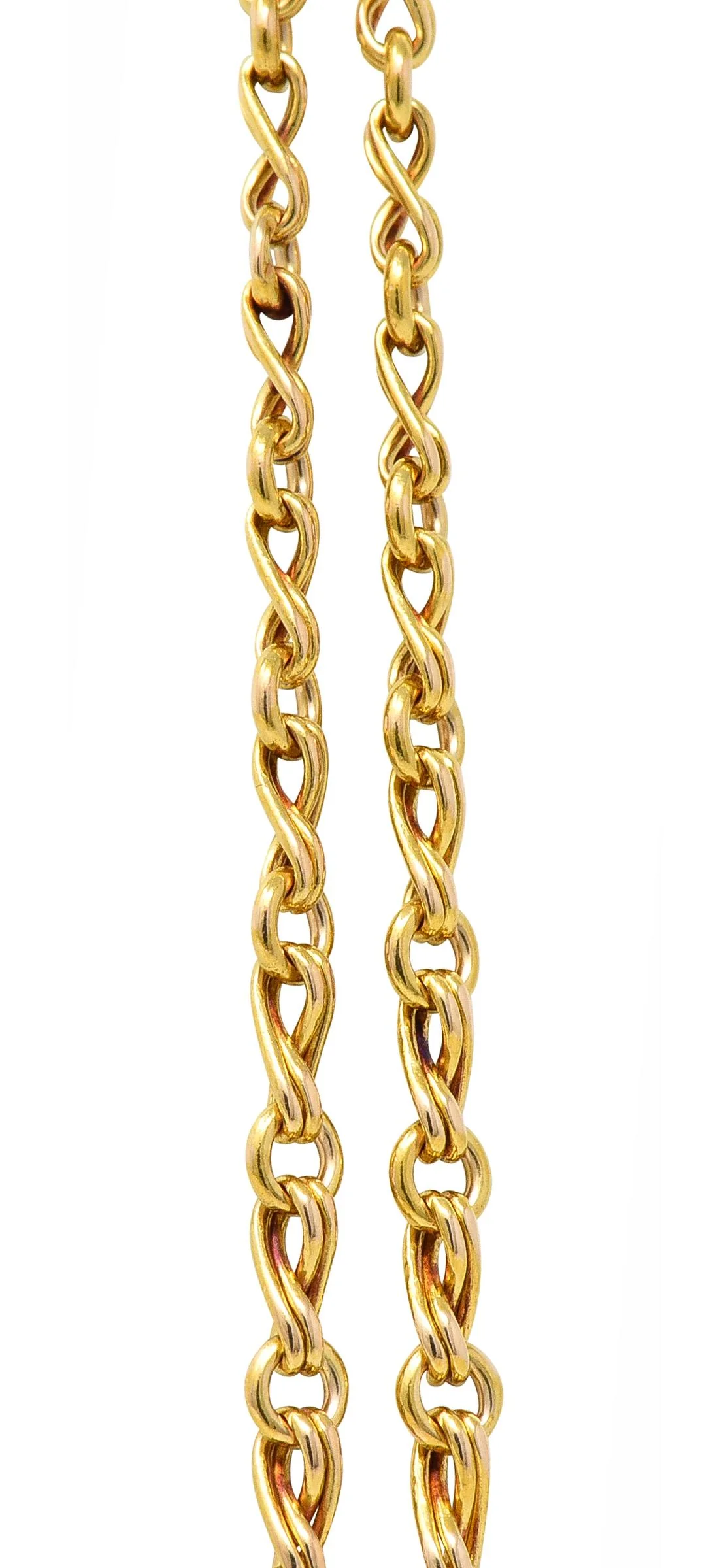 Victorian 18 Karat Yellow Gold Infinity Link 66.5 IN Long Antique Chain Necklace - Image 7