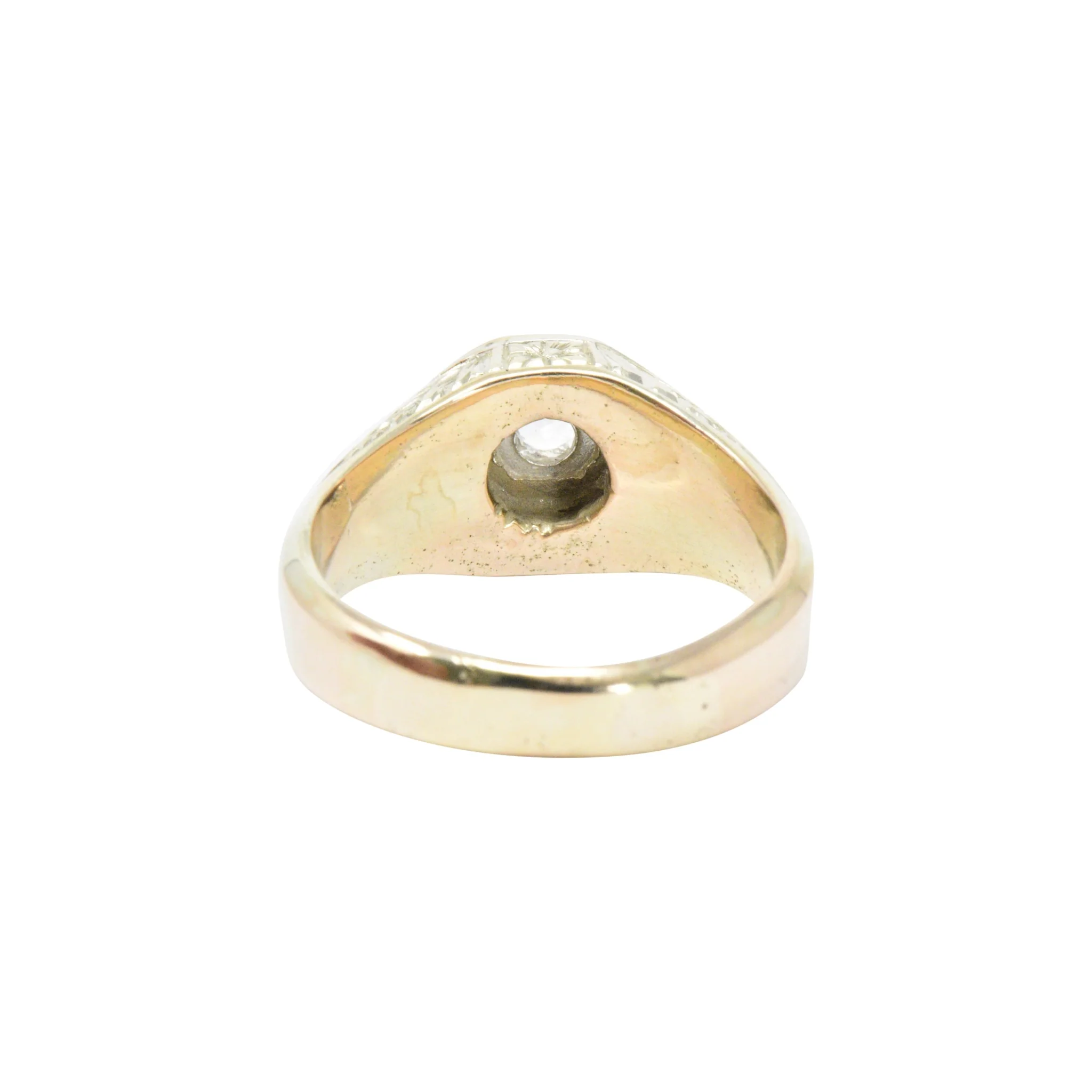 Victorian .25 CTW Diamond 14K Yellow Gold & Enamel Men's Ring - Image 3