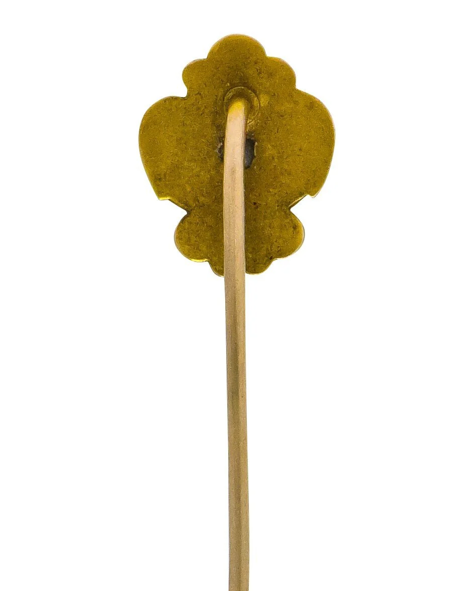 Victorian Diamond 14 Karat Gold Scrolling Stickpin - Image 3