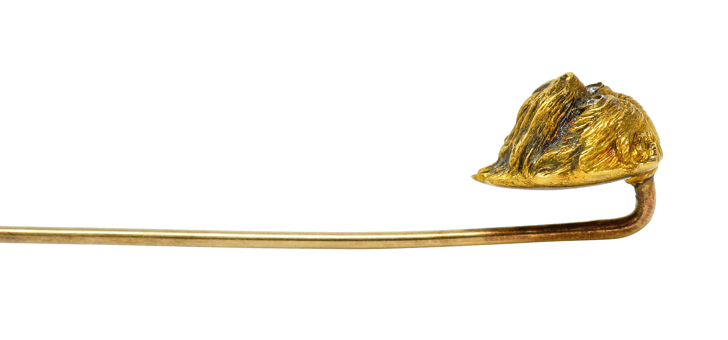 Victorian Diamond 18 Karat Gold Yorkshire Terrier Dog Stickpin - Image 6