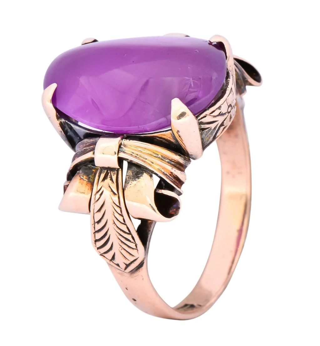 Victorian Natural Ruby 14 Karat Gold Scrolled Dinner Ring GIA - Image 9