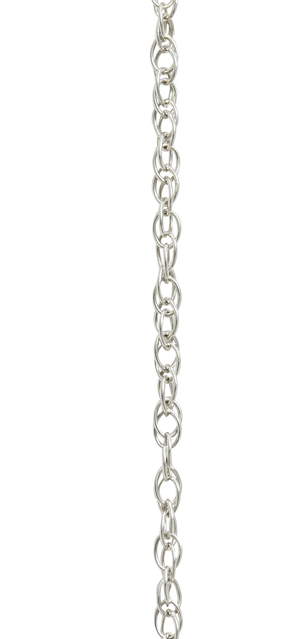 Vintage 20.50 CTW Aquamarine Diamond 14 Karat White Gold Enhancer Necklace - Image 7