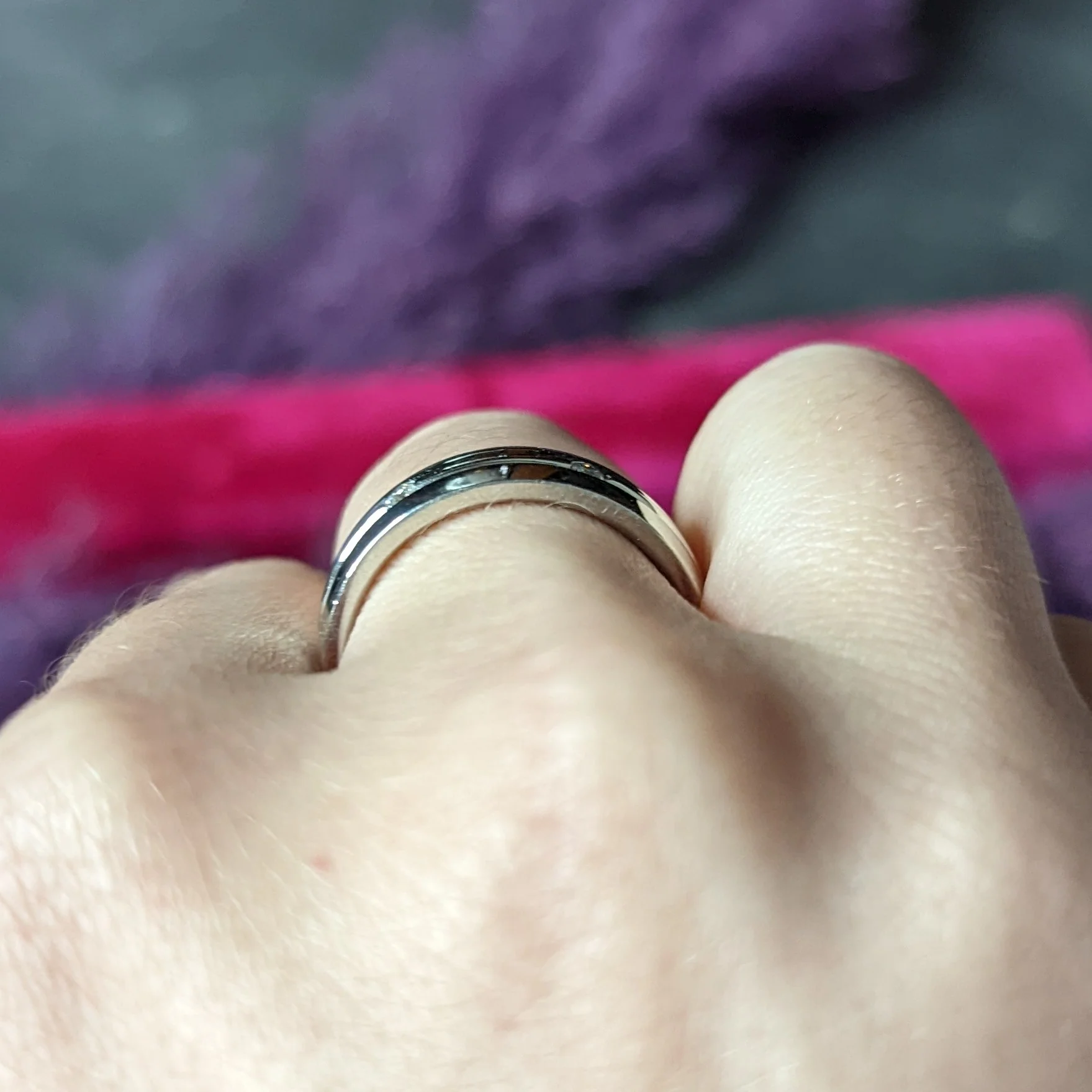 Vintage Diamond Platinum Unisex Wide Wedding Band Ring - Image 11