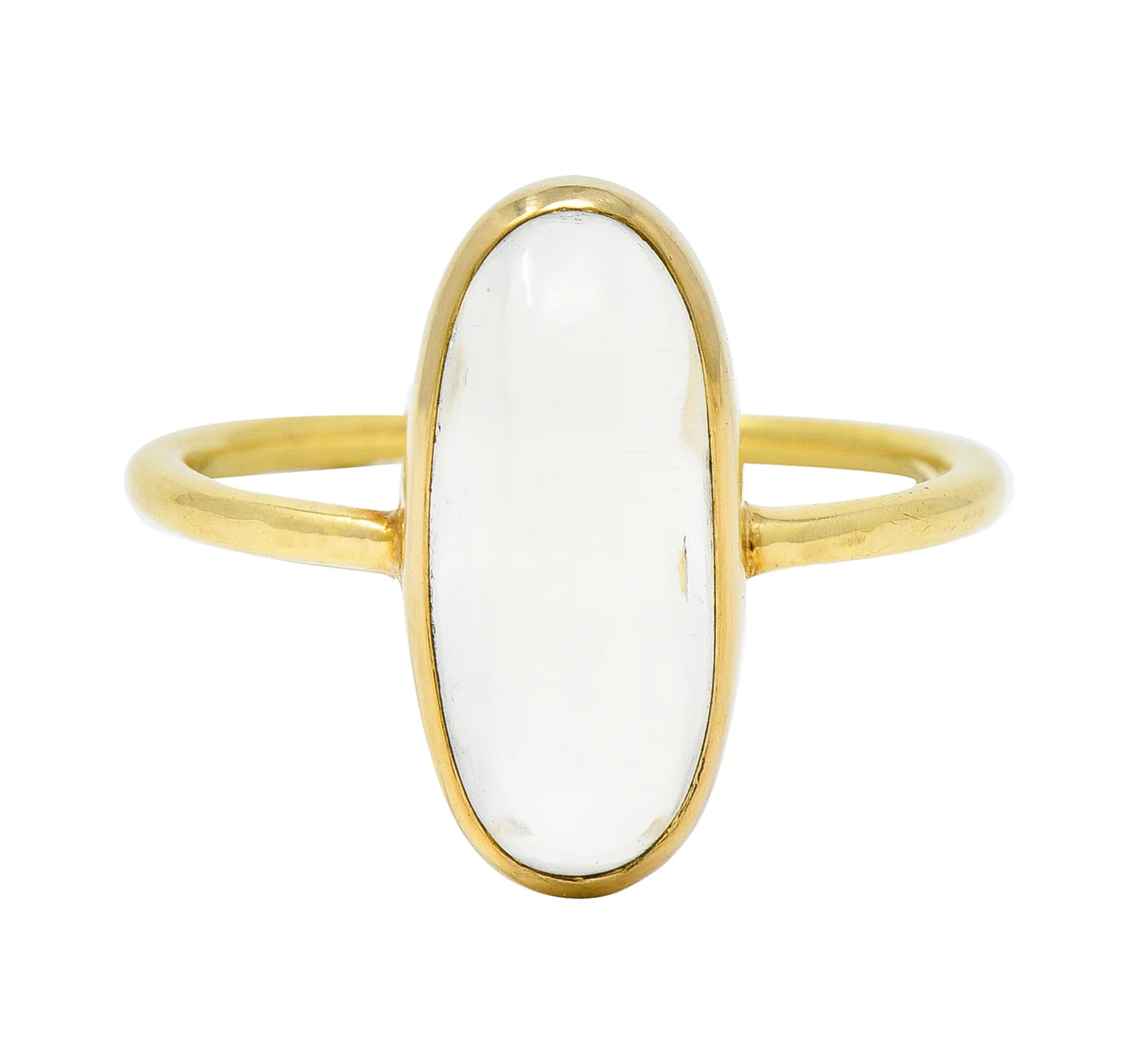 Vintage Moonstone Cabochon 18 Karat Yellow Gold Gemstone Ring